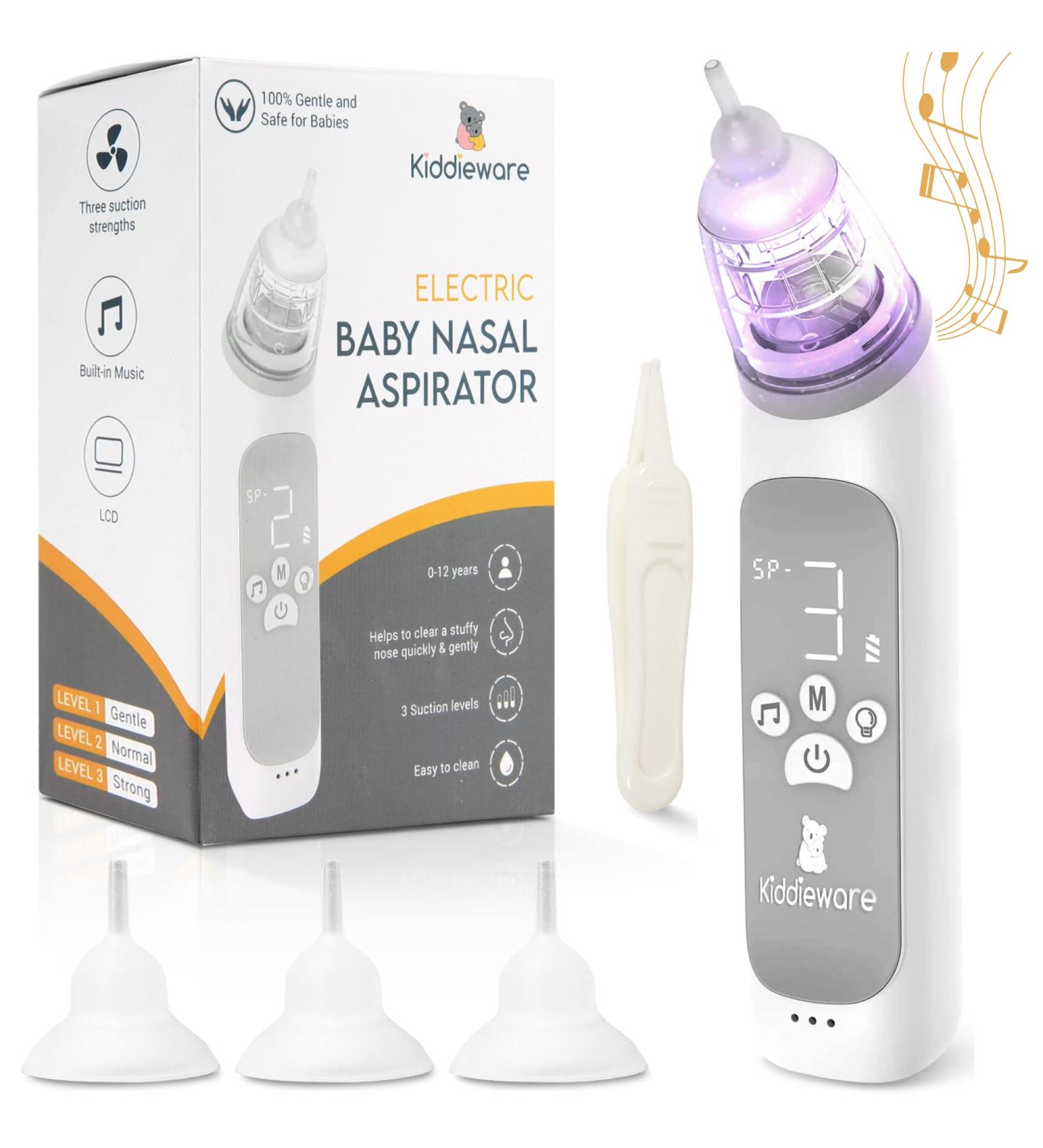 Nasal Aspirator for Baby with Music & Lights | Kiddieware Electric Snot Sucker - 3 Adjustable Suction Levels for Baby, Toddler, Kids - Buy Online on GoSupps.com