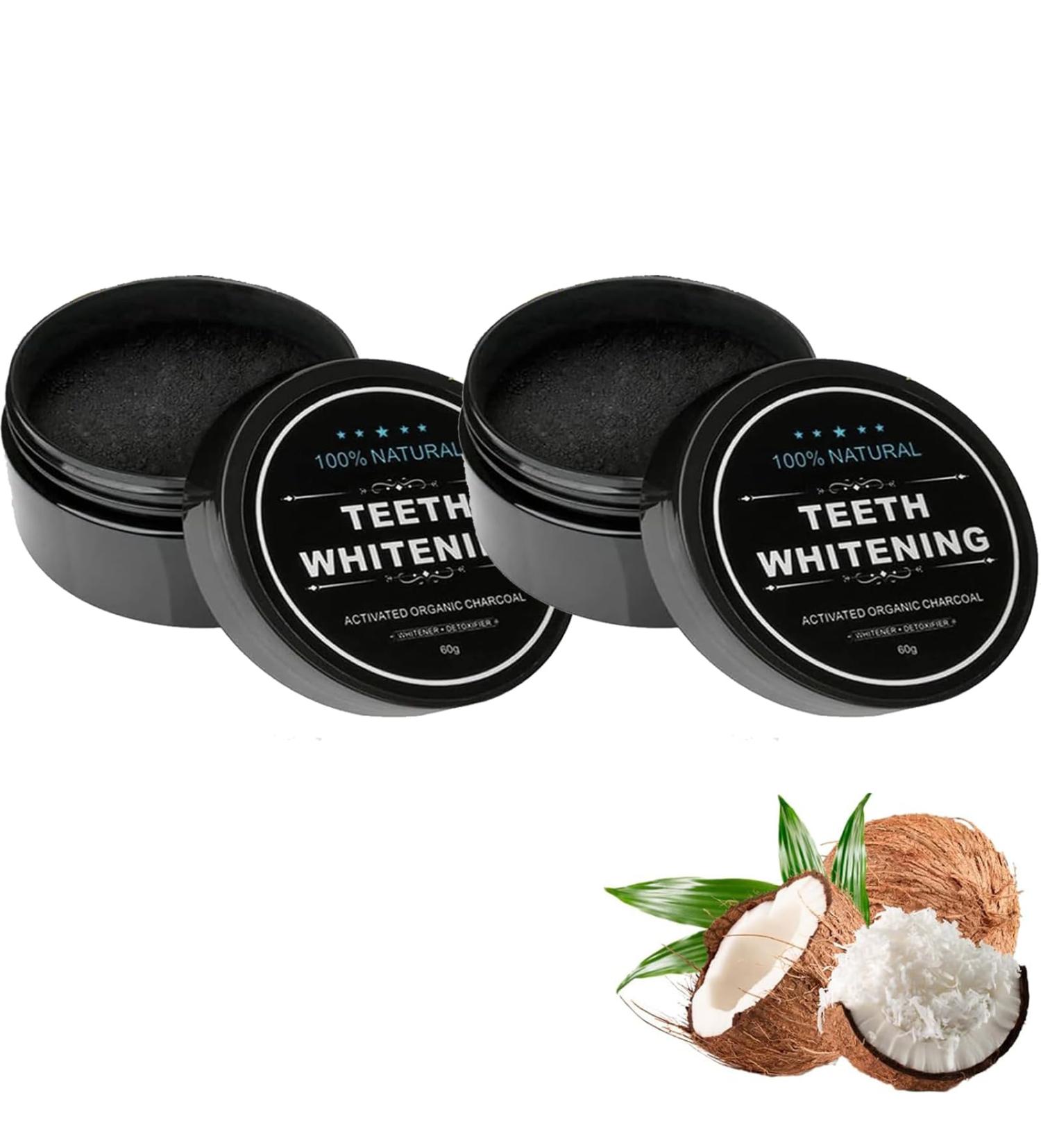 Natural Activated Charcoal Tooth Whitening Powder - 2 Pack for Stain Removal & Bright White Teeth - Buy Online on GoSupps.com