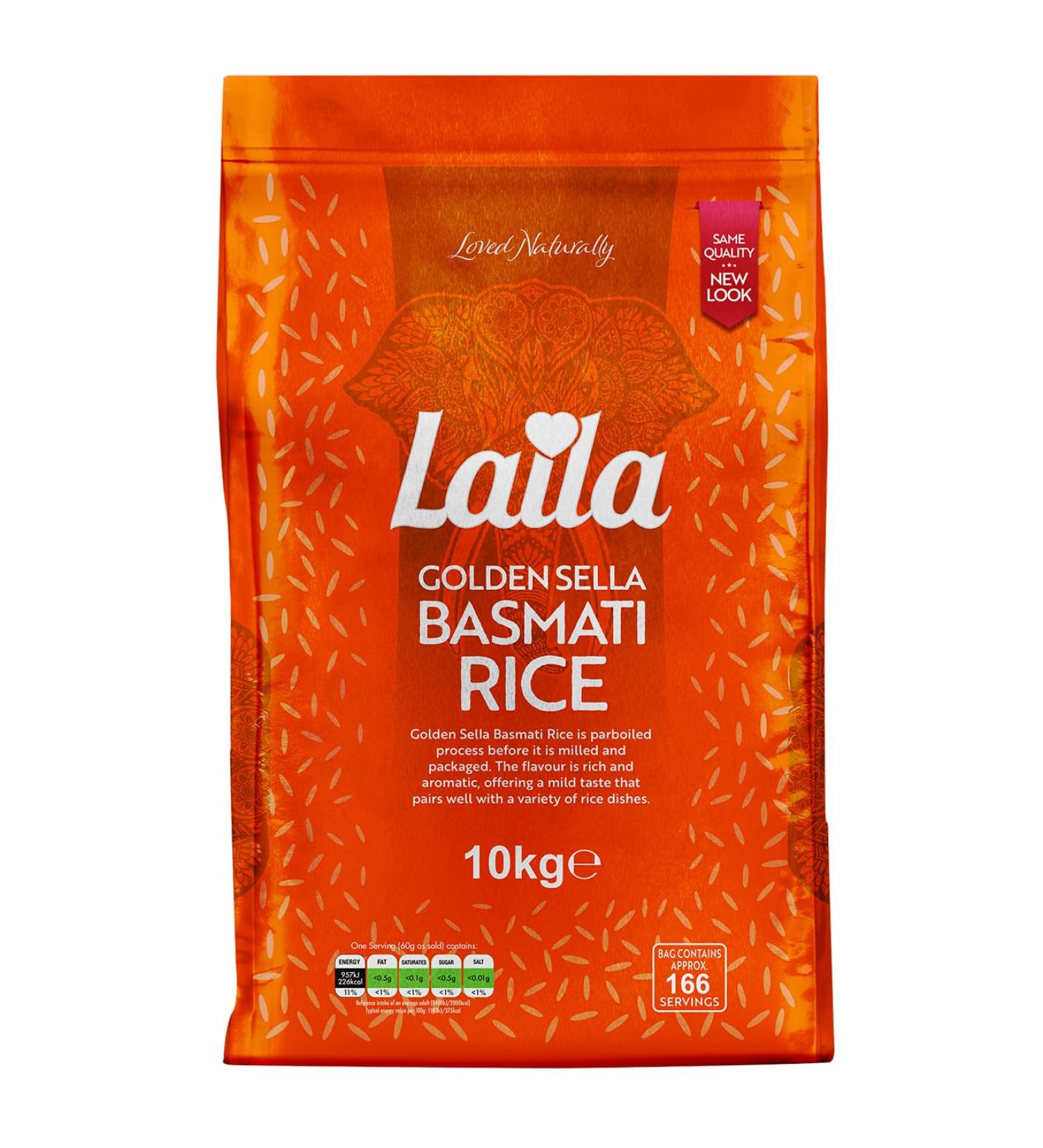 LAILA LAILA - Golden Sella Basmati Reis lot de 10 (1 x 10 kg) - Buy Online on GoSupps.com