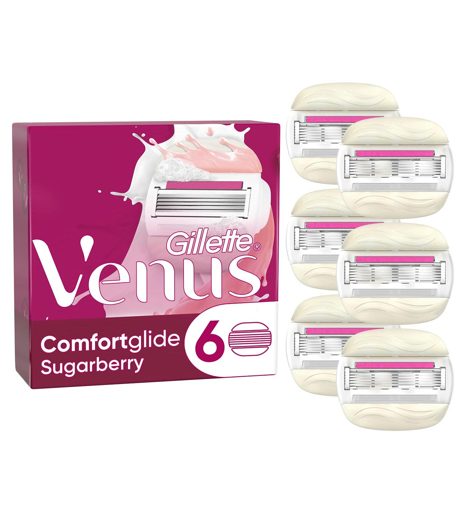 Gillette Venus Comfortglide Sugarberry Razor Blades for Women - 6 Replacement Blades 5-Fold Blade Technology 1 Pack - Buy Online on GoSupps.com