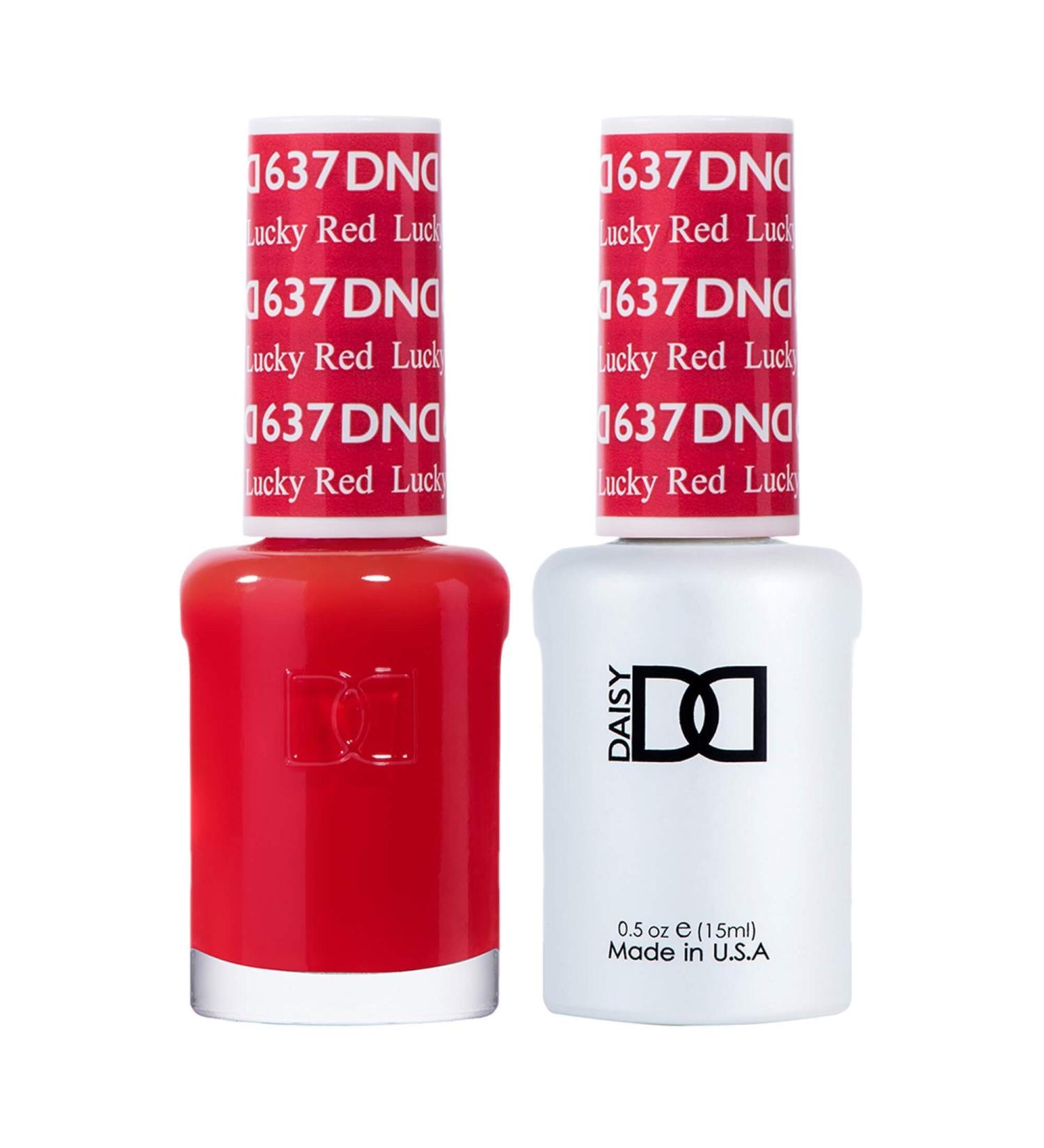 DND Duo Gel & Nail Polish Set - Lucky Red 637-2x15ml