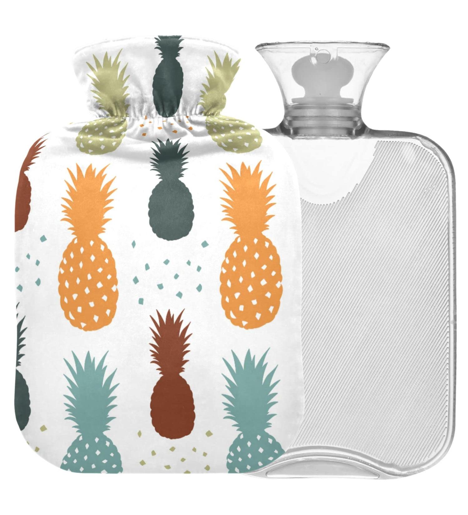 Naanle Summer Tropical Pineapple Water Bottle - 2L Large Hot Water Bottle for Bed Hand/Foot Heat Relief & Cold Therapy - Buy Online on GoSupps.com