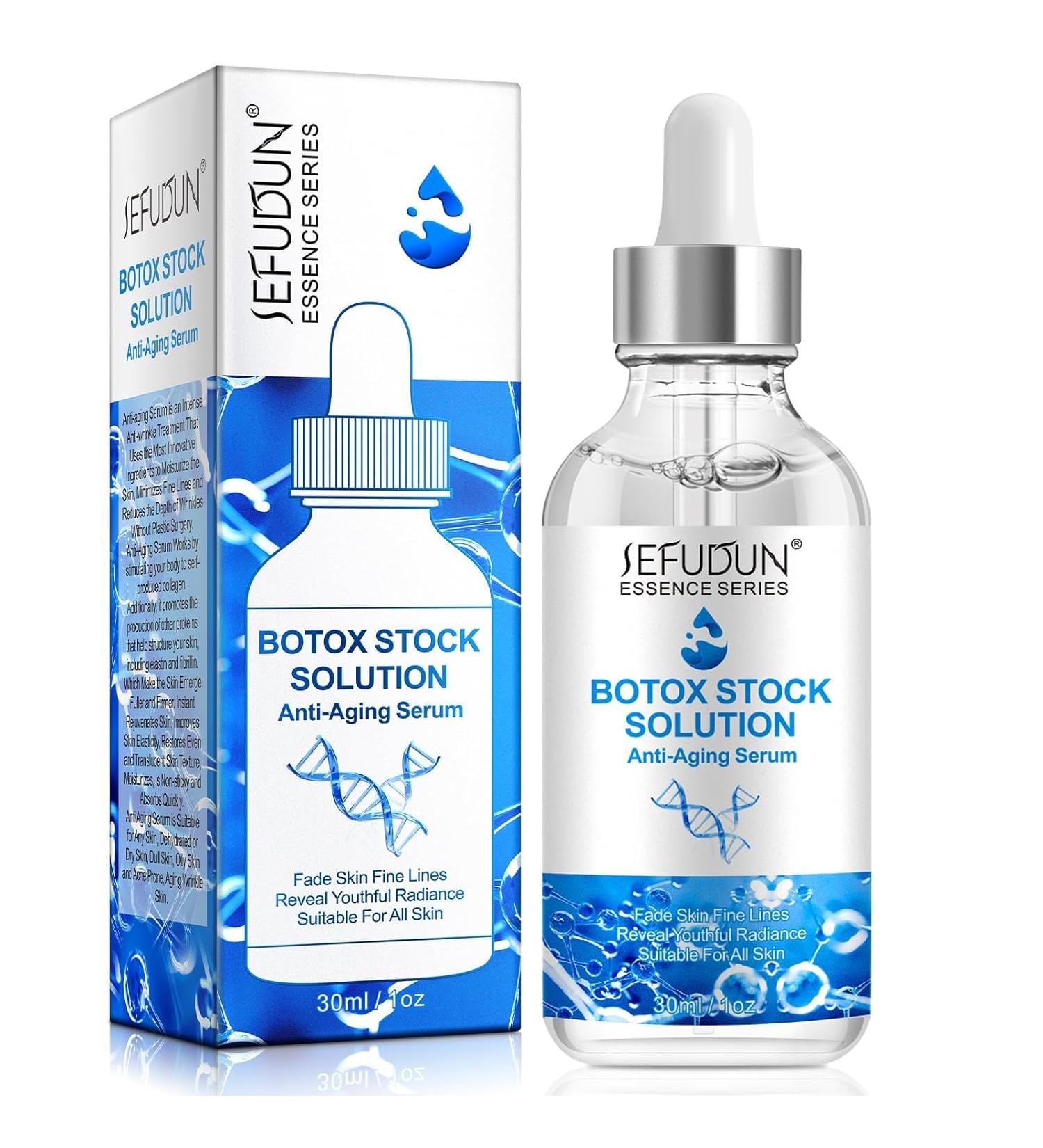 Botox Facial Serum for Anti-Aging Instant Firming Fine Line Reduction Wrinkle Minimization Collagen Boosting Hydrating 1 fl oz