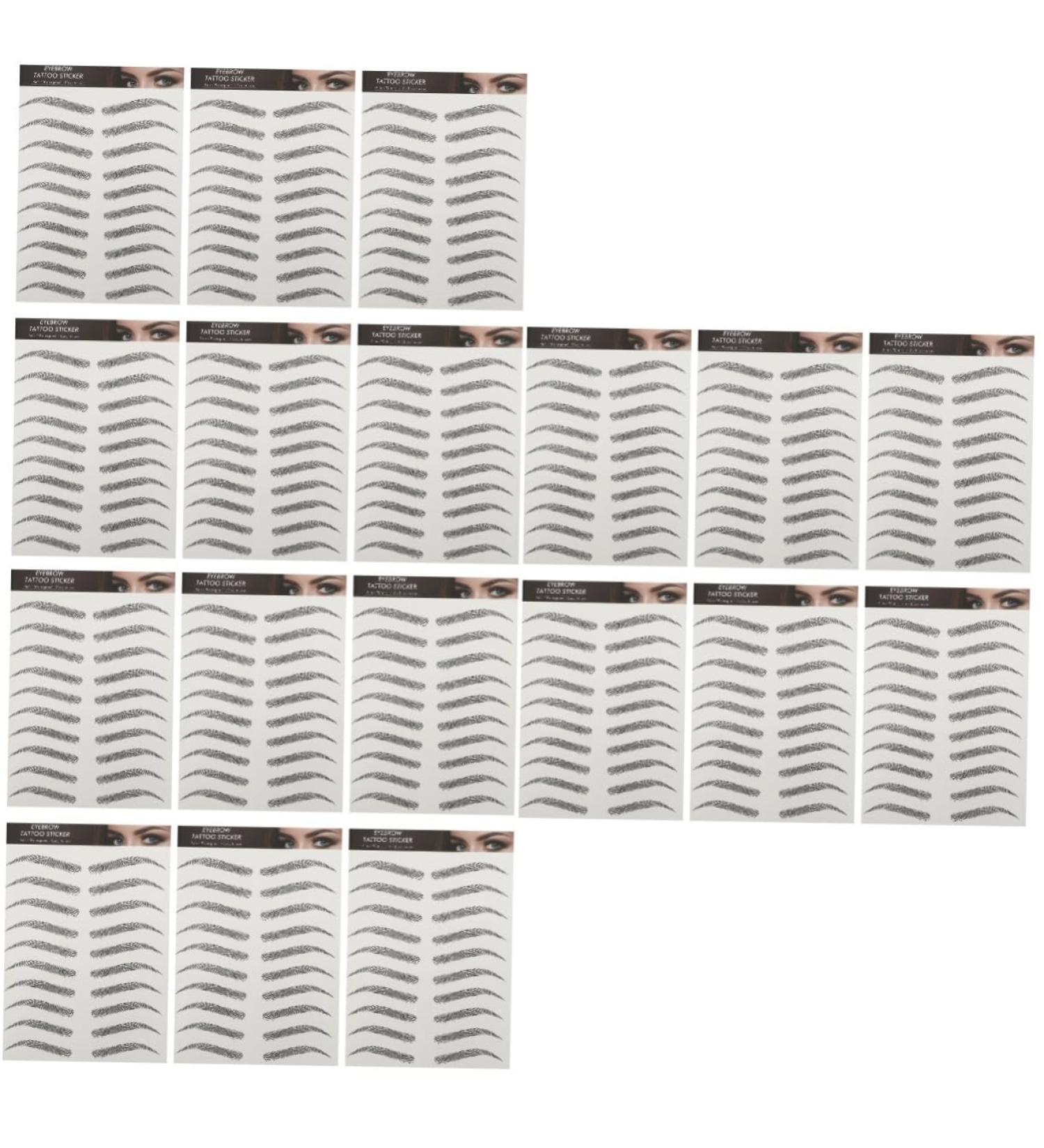 FOMIYES 18 Sheets Imitation Eco Eyebrow Sticker Make up Kit Fake Eyebrow Artificial Eyebrow Tattoos 6d Mold 1 count (Pack of 1) Blackx3pcs - Buy Online on GoSupps.com