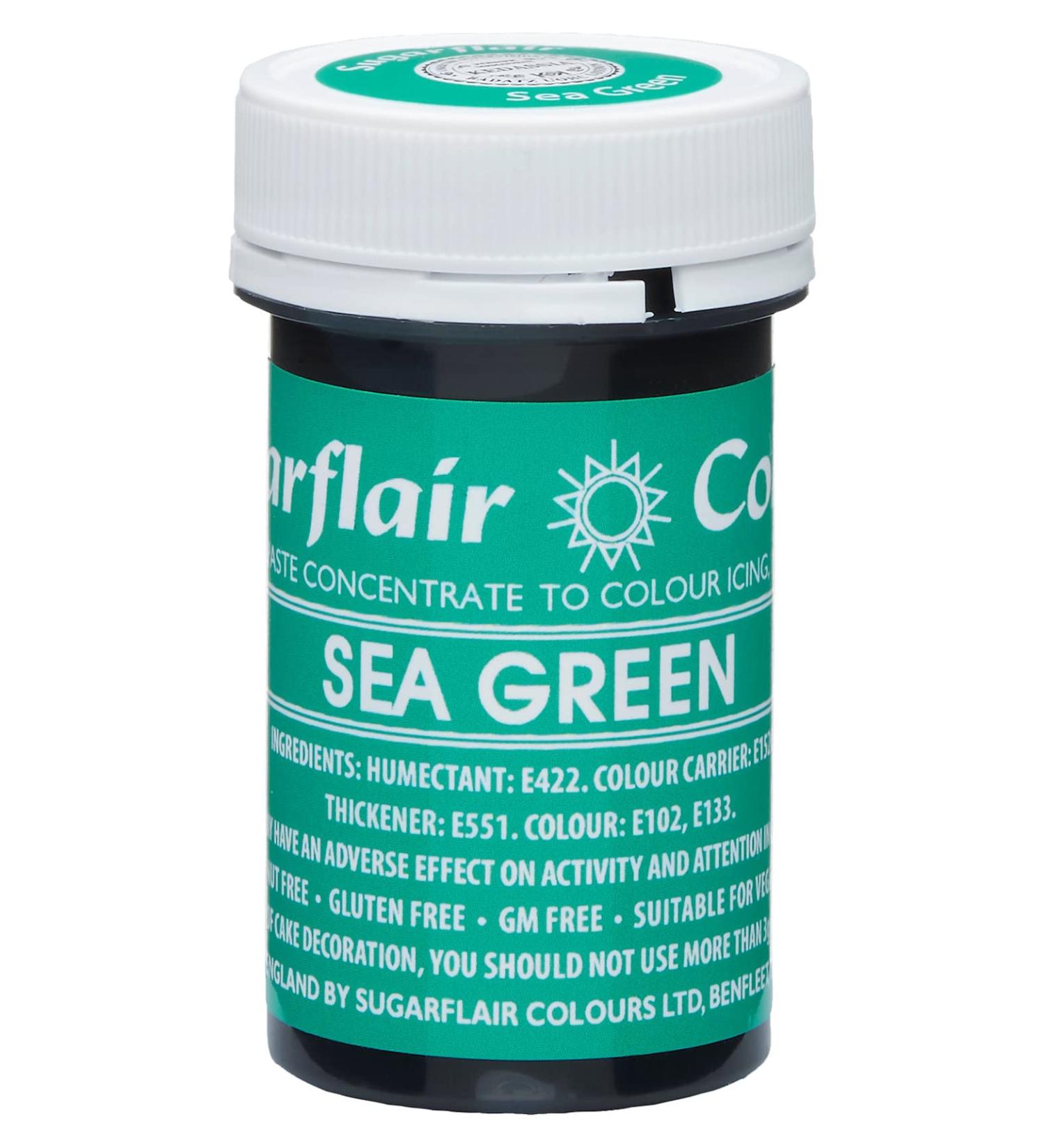 Sugarflair Sea Green Spectral Food Colouring Paste Highly Concentrated for Use with Sugar Pastes Buttercream Royal Icing or Cake Mix Vibrant Colour Dye - 25g
