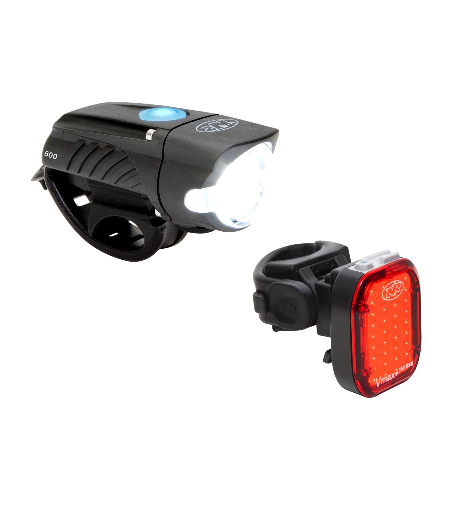 NiteRider Swift 500 & Vmax+ 150 Bike Light Combo Pack - USB Rechargeable LED Front & Rear Lights for Road Cycling Safety - Buy Online on GoSupps.com