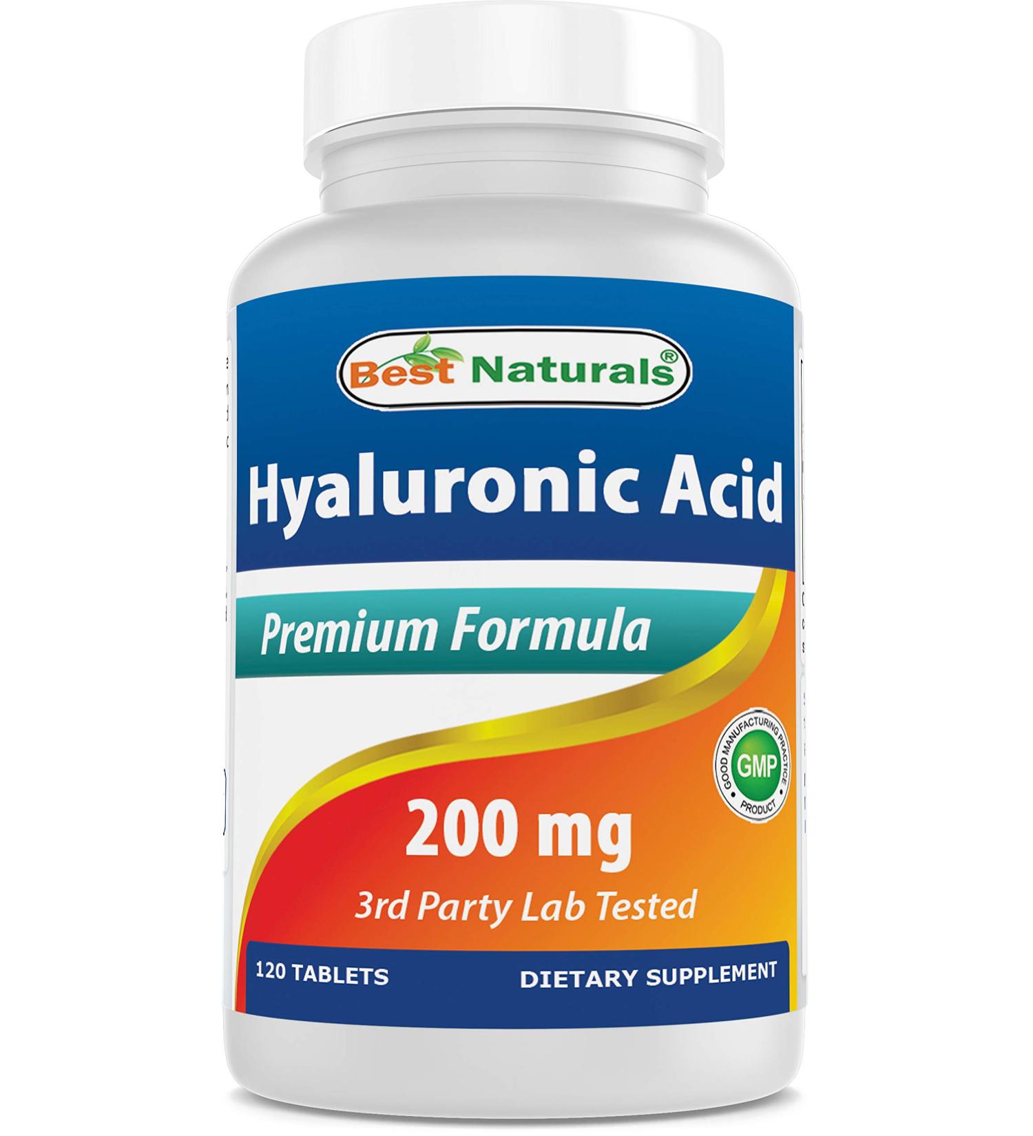 Best Naturals Hyaluronic Acid 200mg 120 Tablets - Non-GMO Gluten Free Formula for Youthful Skin & Joints - Buy Online on GoSupps.com
