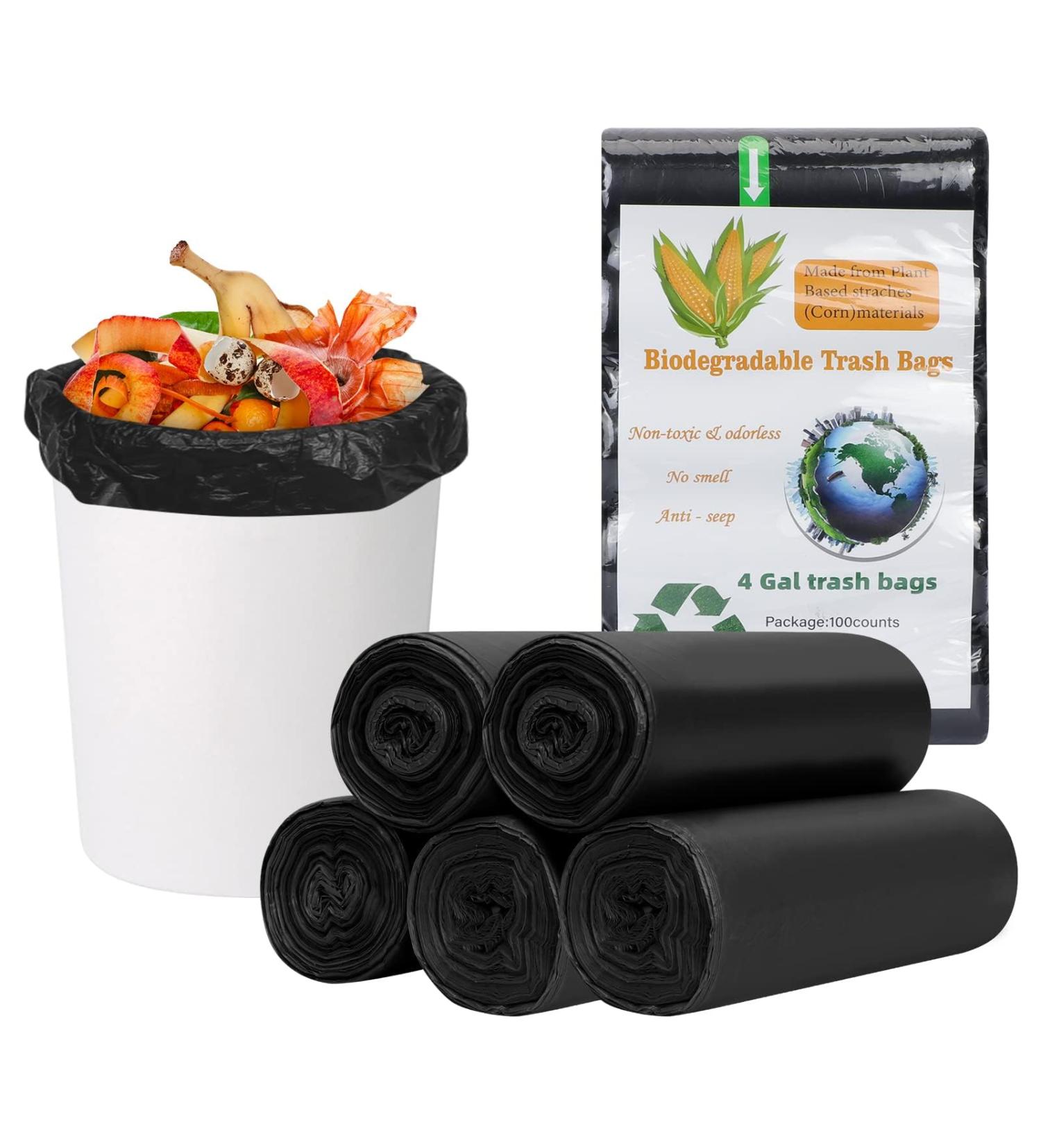 Fyy Garbage Bags - 120 Waste Bags 5 Rolls | Black 3L-10L for Bathroom Kitchen Office | Durable & Leak-Proof - Buy Online on GoSupps.com