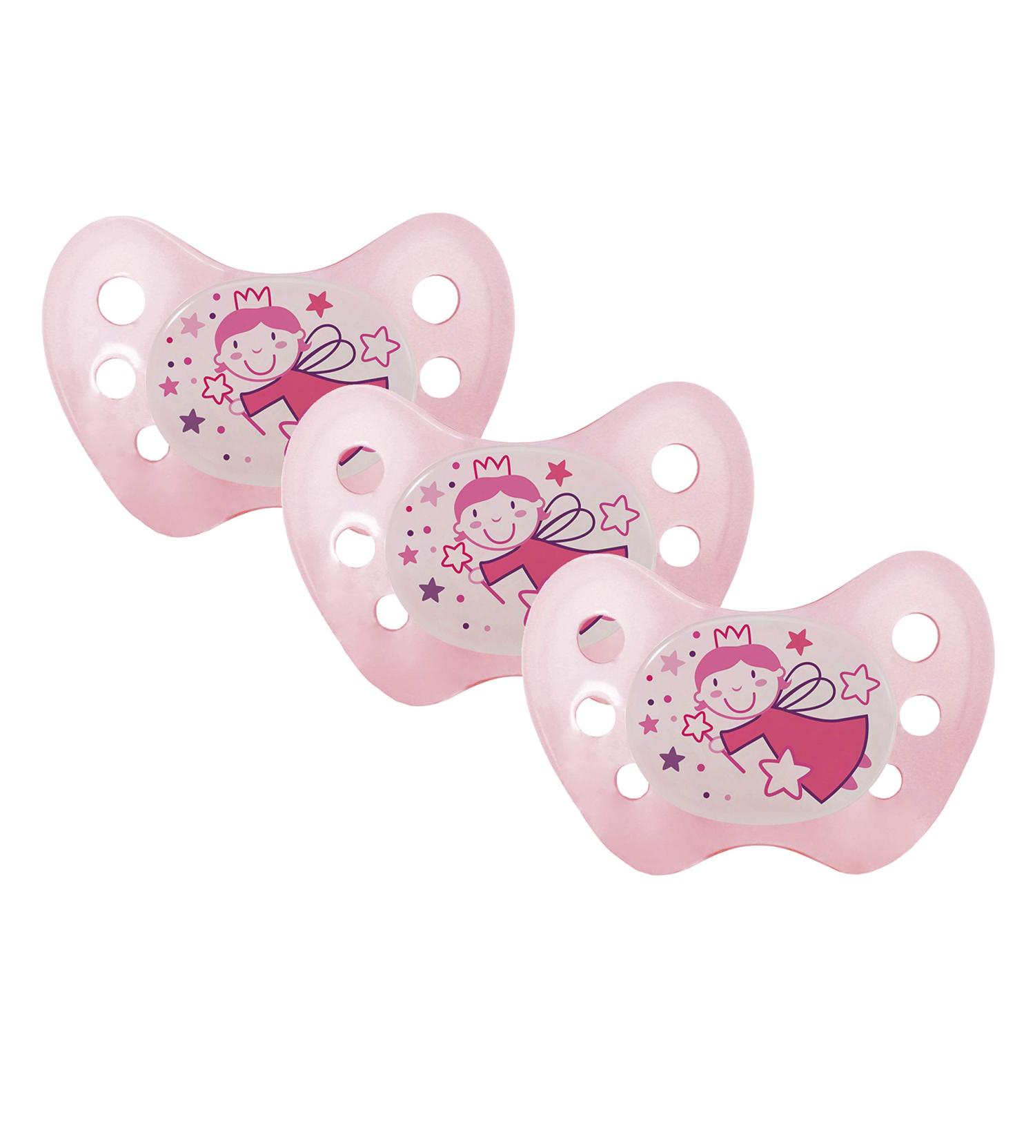 Dentistar Silikon Nacht Schnuller Set 3er Pack Gr e 3 (14 Monate+) - Leuchtende Schnuller mit dentaler Form - Hergestellt in Deutschland - Fee Pink - Buy Online on GoSupps.com