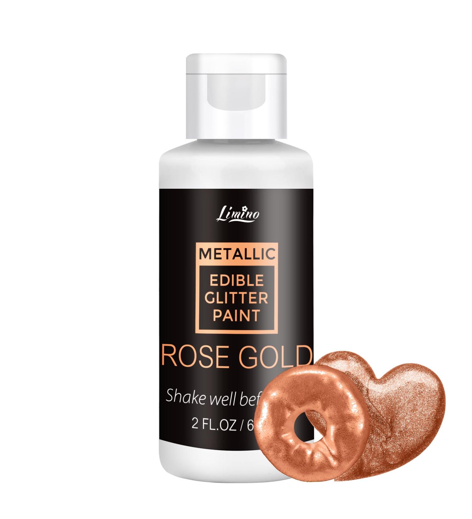 Edible Glitter Fluid - 60ml Ros Gold Metallic Liquid Glitter for Cakes Baking Macarons & DIY Cookies - Buy Online on GoSupps.com