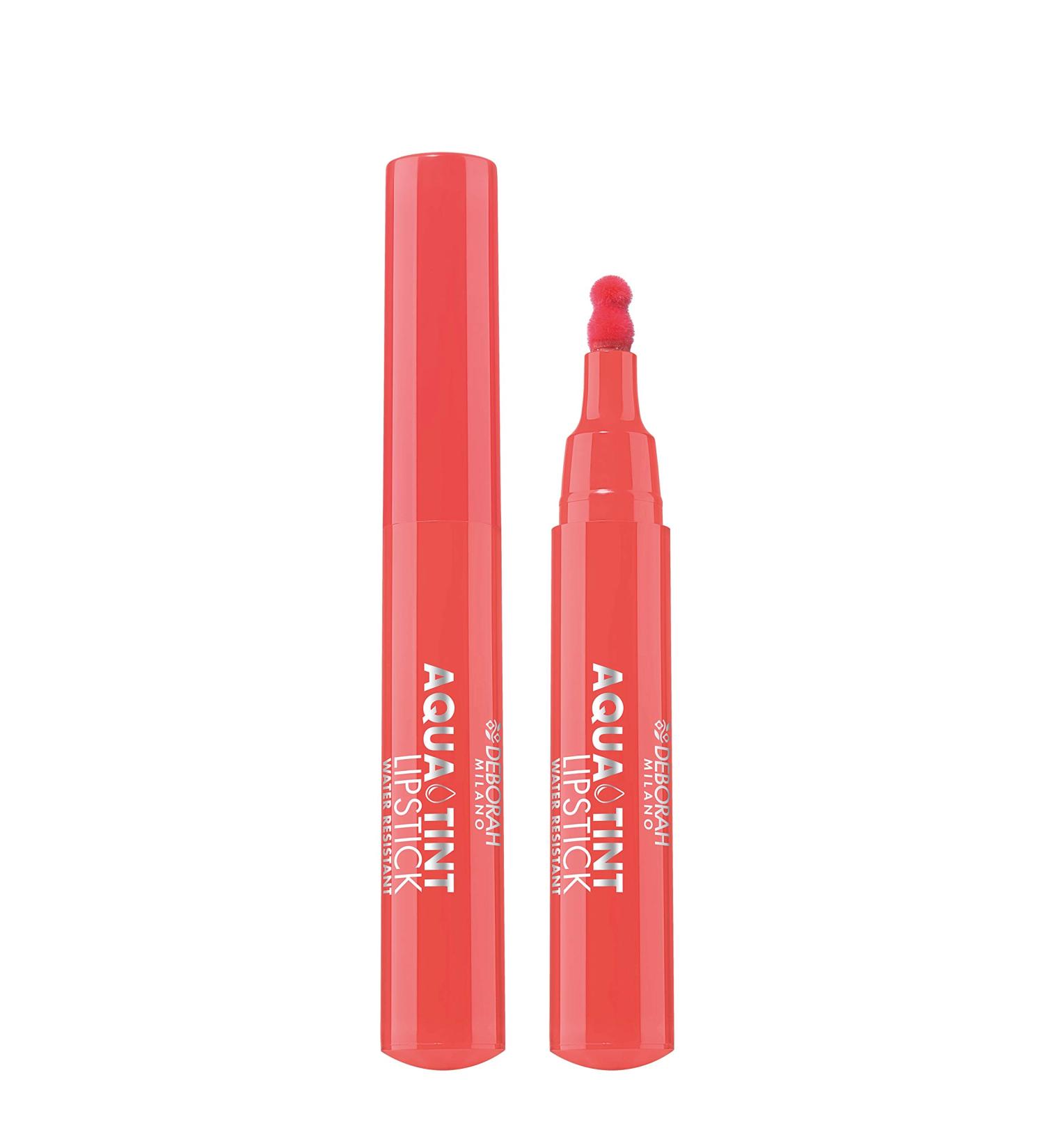  DEBORAH Deborah Milano Aqua Tint Lipstick with Aloe Vera long-lasting lip color no. 03 Coral waterproof moisturizing and glossy marker gives soft and satiny lips 2.5 g - Buy Online on GoSupps.com