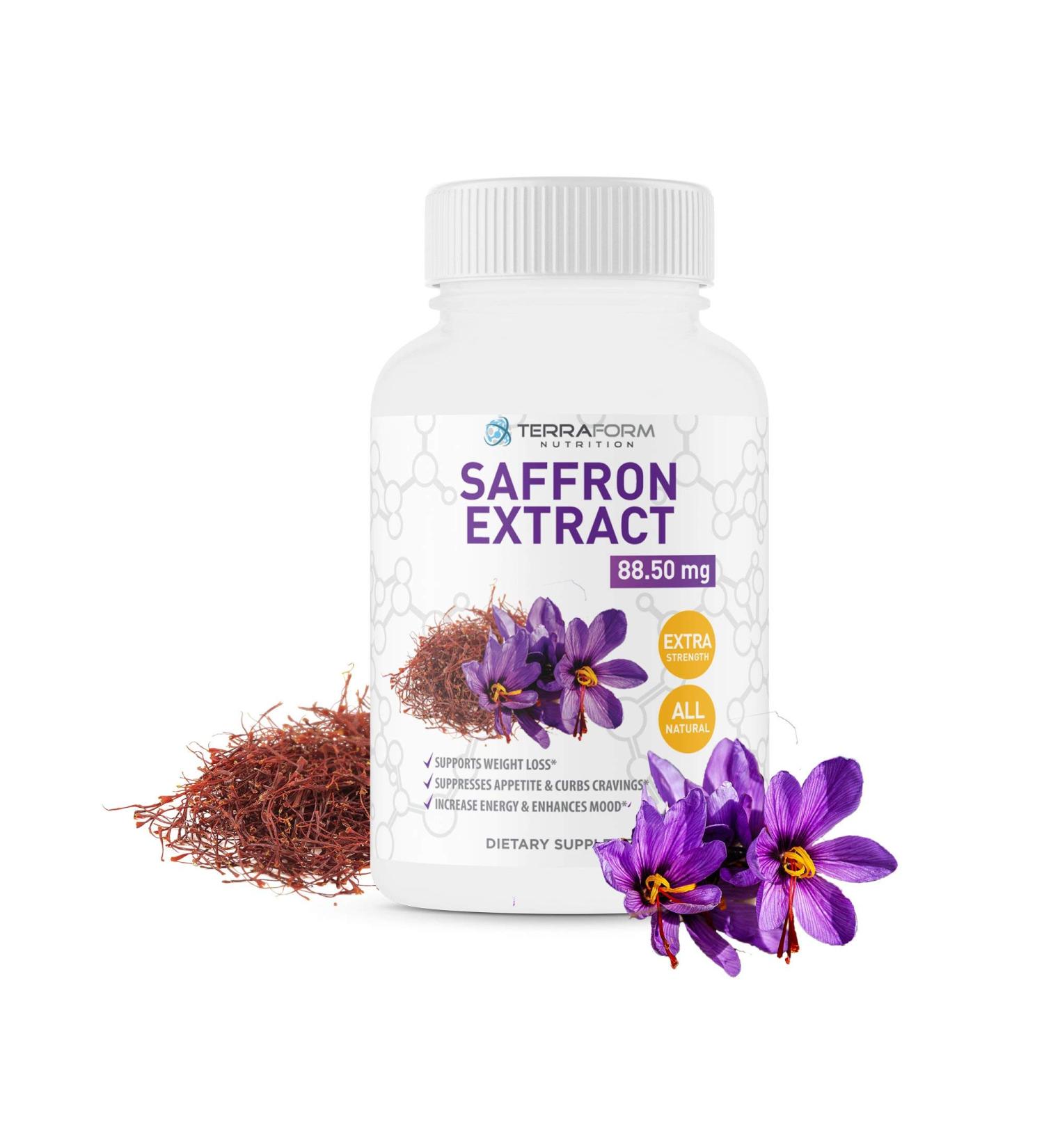 Pure Saffron Extract - Natural Appetite Suppressant for Healthy Weight Loss - 88.5mg - Made in USA (1 Month Supply) - Buy Online on GoSupps.com