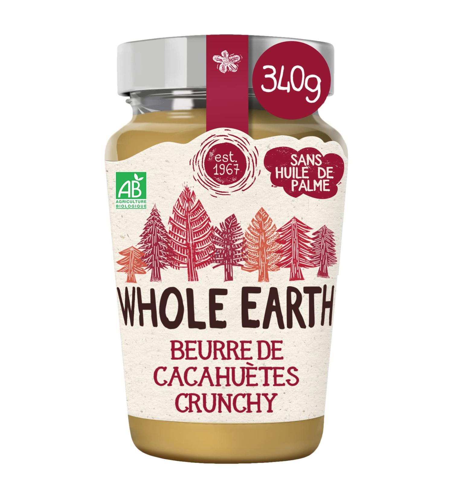 Whole Earth Organic Crunchy Peanut Butter - Protein Source - No Palm Oil and No Added Sugars - 1 Jar - 340g (Packaging May Va - Buy Online on GoSupps.com