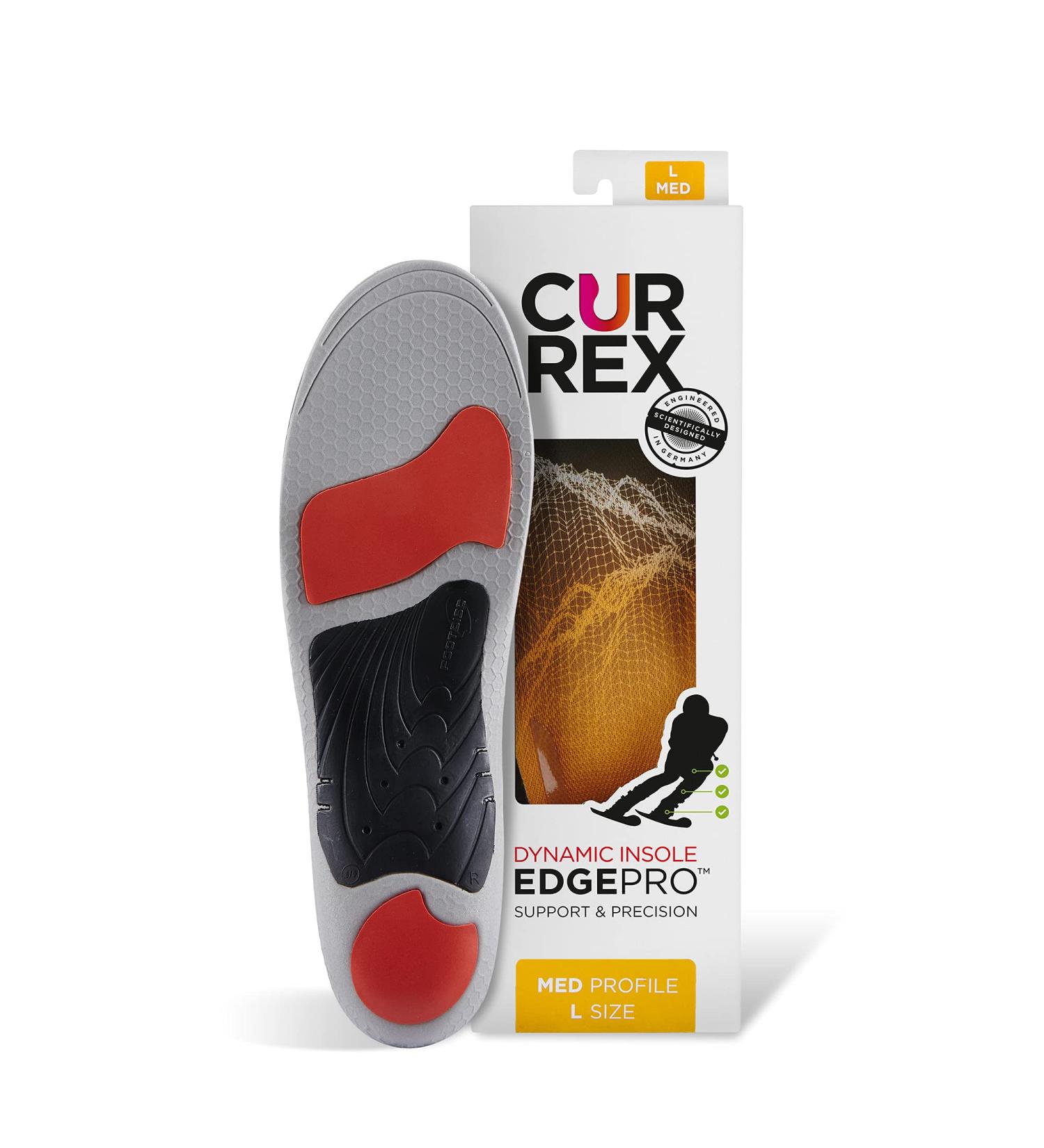 CURREX EdgePRO Insole - Men Women & Youth | Shock Absorption Cushioning & Anatomic Support | Ideal for Skiing & Snowboarding | Yellow L (Mens 9-10) - Buy Online on GoSupps.com