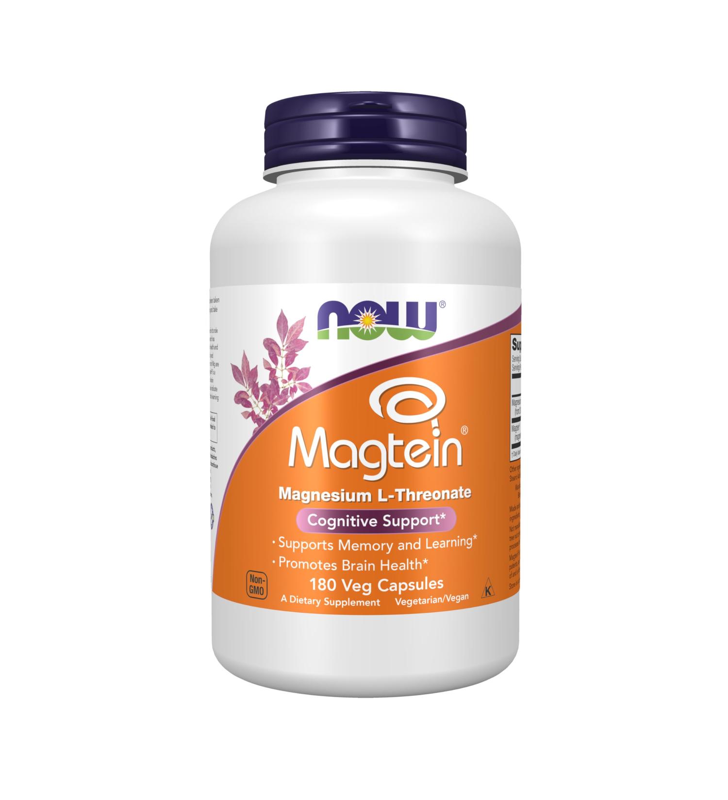 Now Foods Supplements Magtein Magnesium L-Threonate Cognitive Support* 180 Veg Capsules 180 Count (Pack of 1) - Buy Online on GoSupps.com