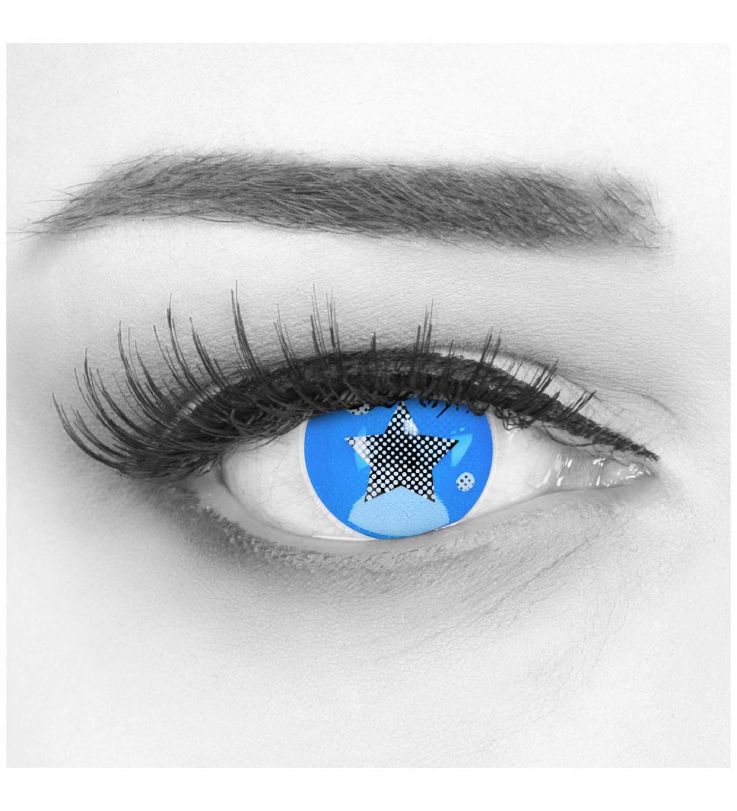 Colored Blue Contact Lenses - Anime Circle Lenses for Cosplay Halloween & Carnival | Annual 0.0 Diopters Free Lens Container - Buy Online on GoSupps.com