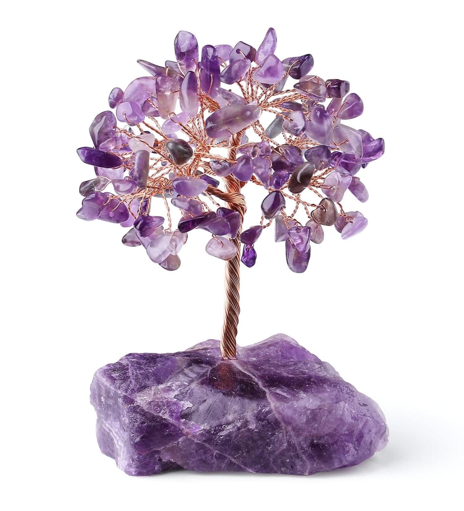 Xiannvxi Amethyst Crystal Money Tree - Feng Shui Natural Gemstone Bonsai Decor for Home & Life Tree Decoration - Buy Online on GoSupps.com