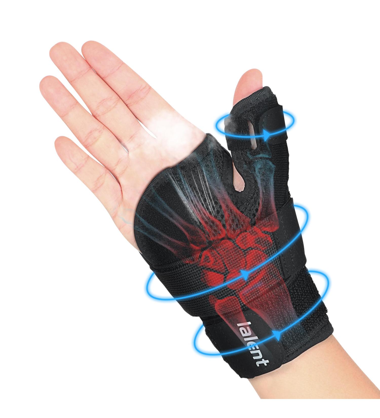 Thumb Brace for Pain Relief - Left/Right Hand Spica Splint for Carpal Tunnel Tendonitis & Arthritis - Large Black Wrist Brace for Men & Women - Buy Online on GoSupps.com