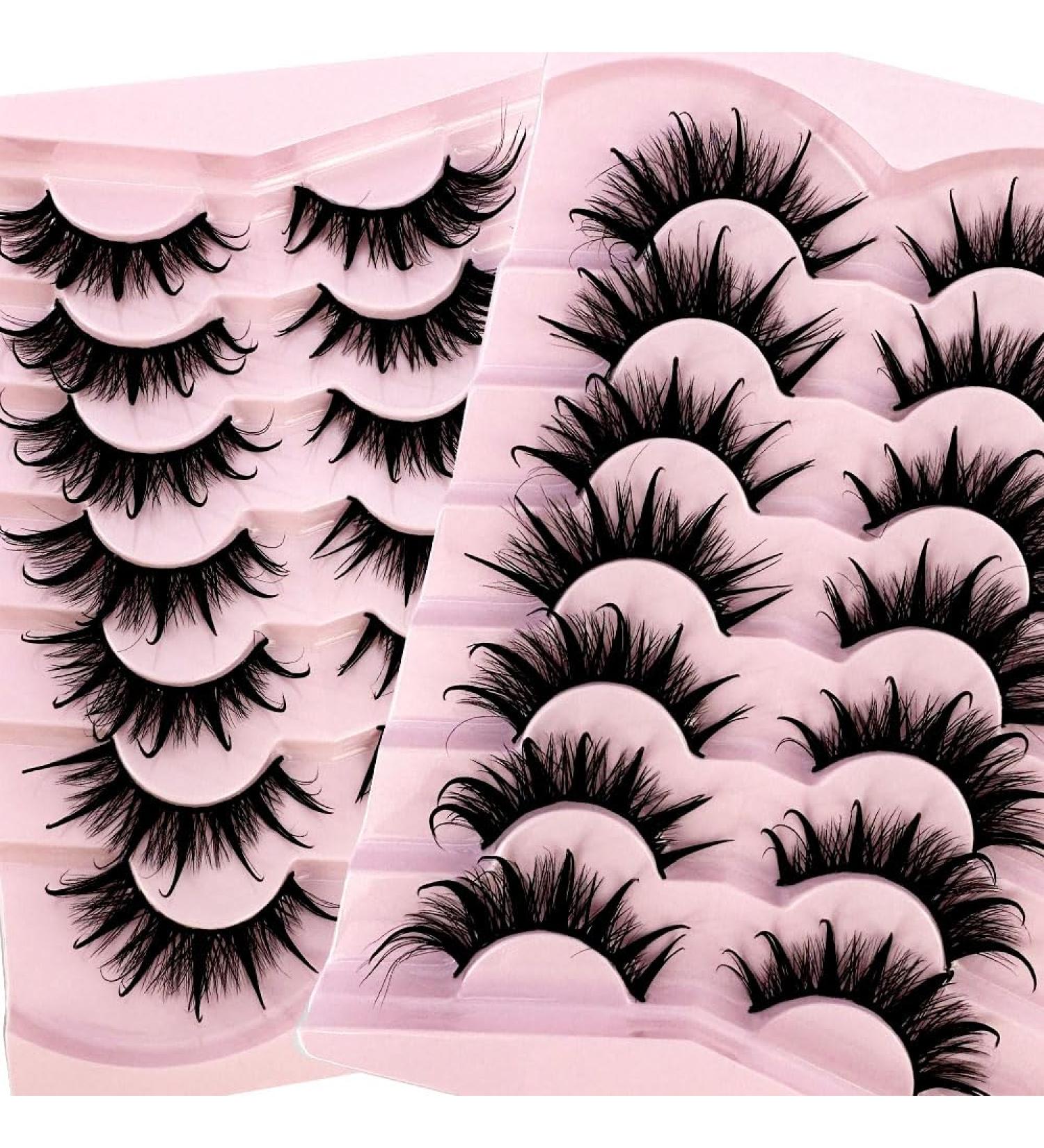 HBZGTLAD 7 Pairs Cat Eye Eyelashes - 3D Fluffy Soft False Lashes - Natural Wispy Eyelash Extensions for Makeup (DT02-6) - International Shipping Available - Buy Online on GoSupps.com