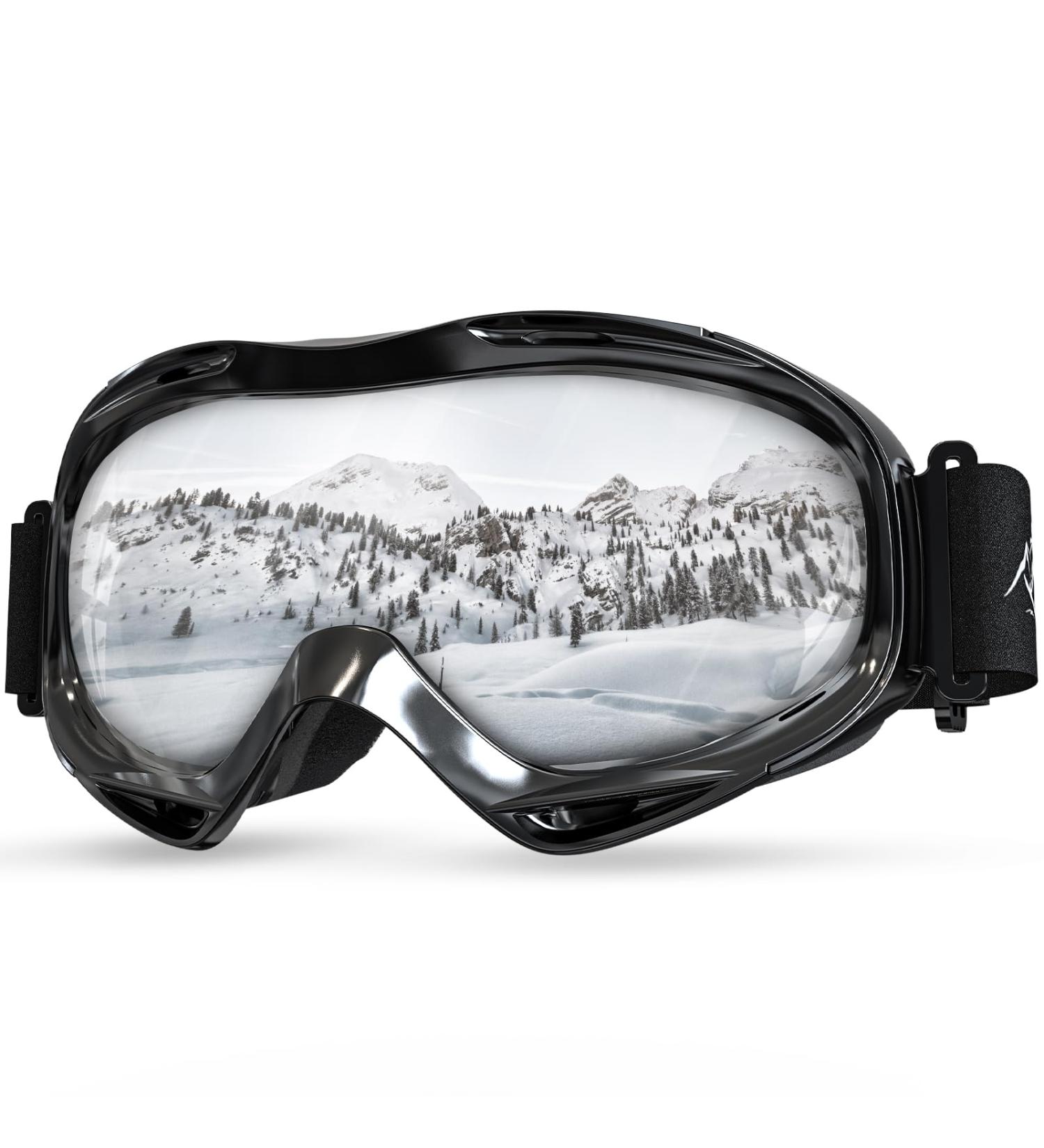 Buy KTEBO Ski Goggles for Men & Women | UV Protection Anti-Fog Mirrored | Perfect for Glasses Wearers - Silver Color - Buy Online on GoSupps.com