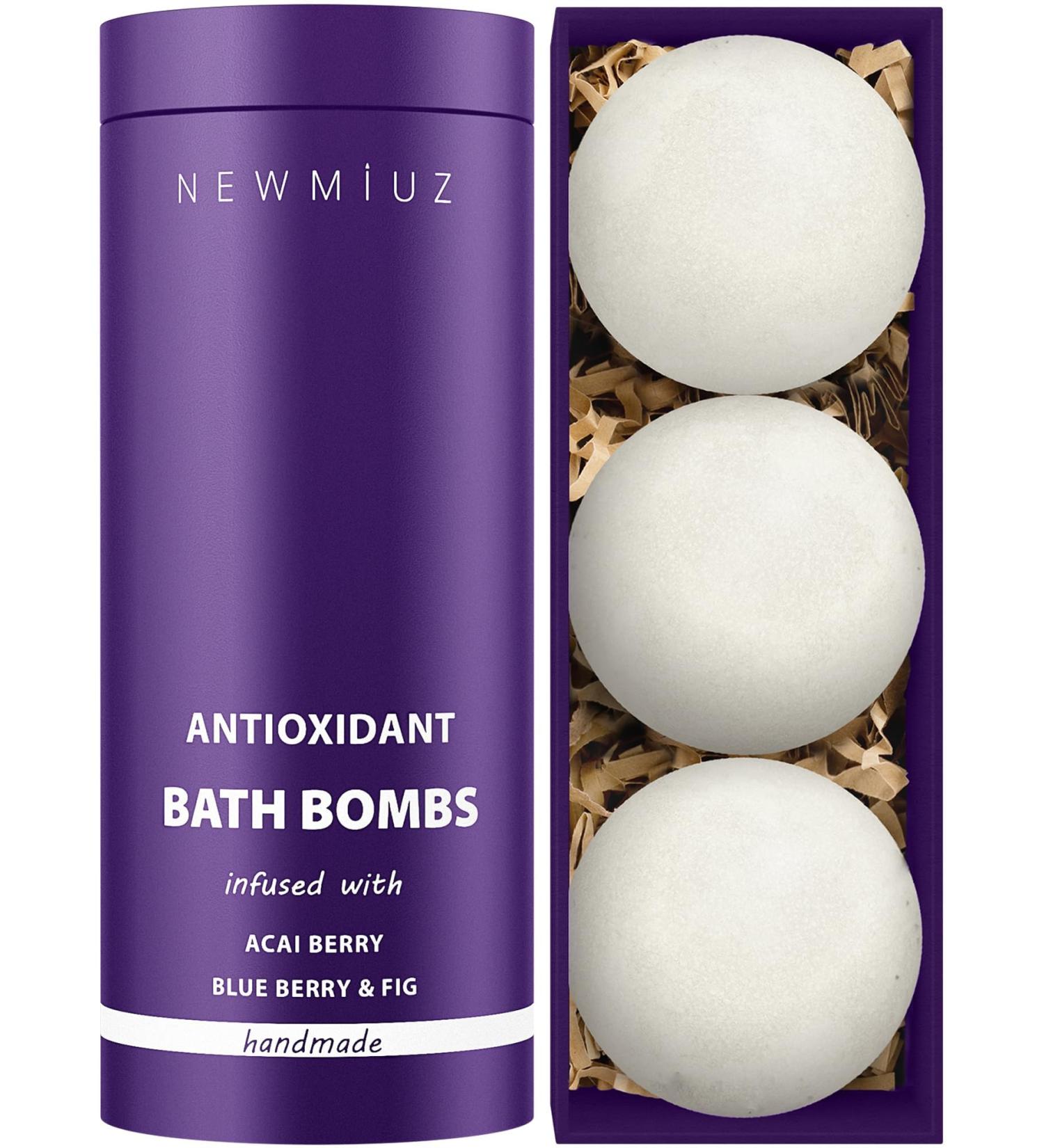 Antioxidant Acai Berry Bath Bombs Blueberry Fig Large Luxury Bubble Bath Bomb Set for Girls Cleanse & Detox Bathbombs Fizzies Relaxation Spa self Care Stress Relief Gifts for Women Stocking Stuffers - Buy Online on GoSupps.com
