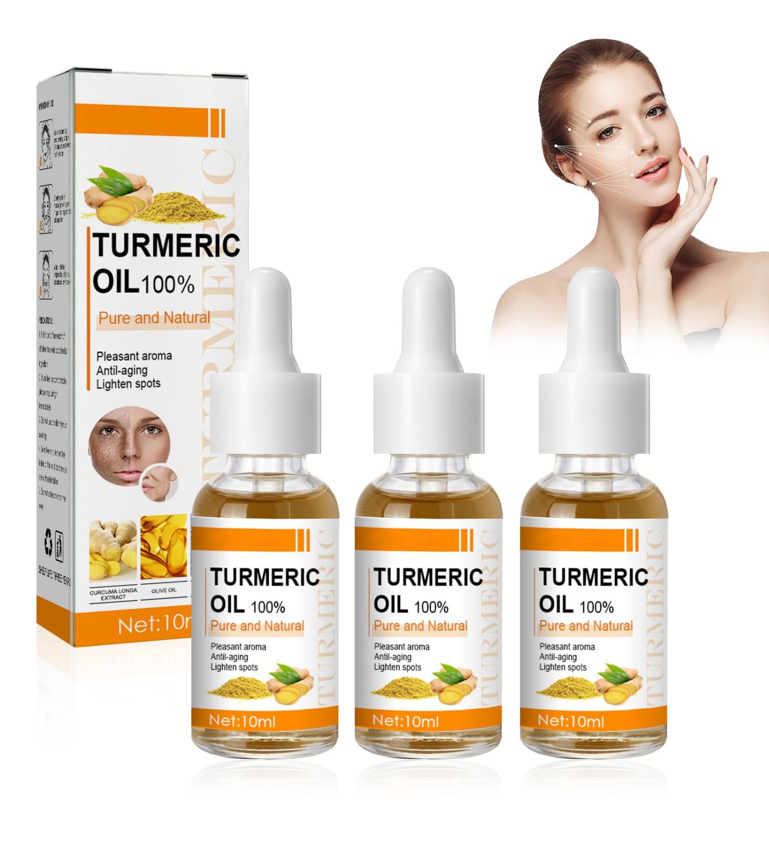 Horuili Turmeric Dark Spot Corrector Serum Turmeric Anti-Oxidant Serum for Skin Lightening Turmeric Essential Facial Oil Deep Moisturizing Face Cream (3pcs) - Buy Online on GoSupps.com