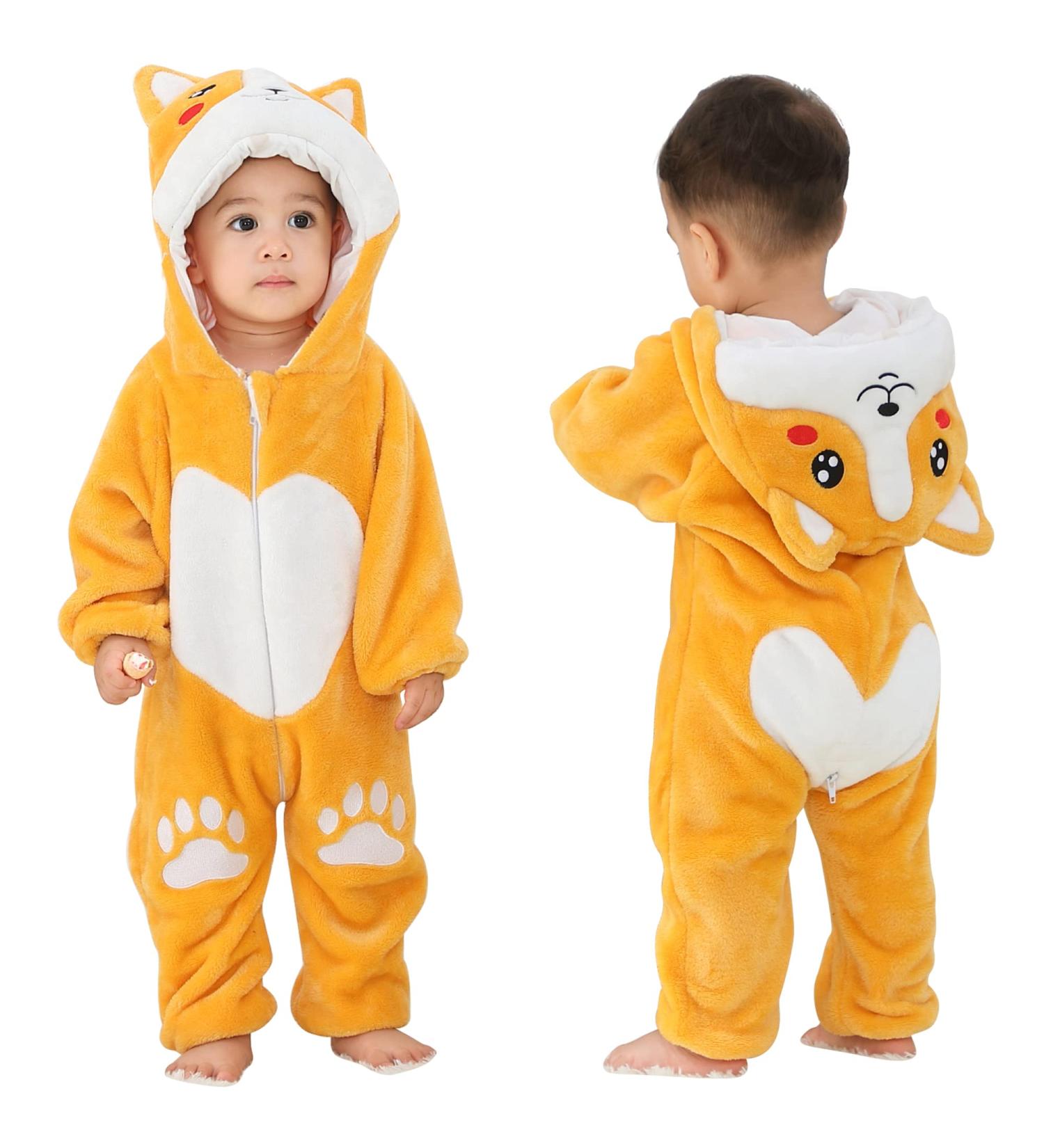 COOKY.D Unisex Winter Hooded Romper Jumpsuit | Dog Design | 6-12 Months - Buy Online on GoSupps.com
