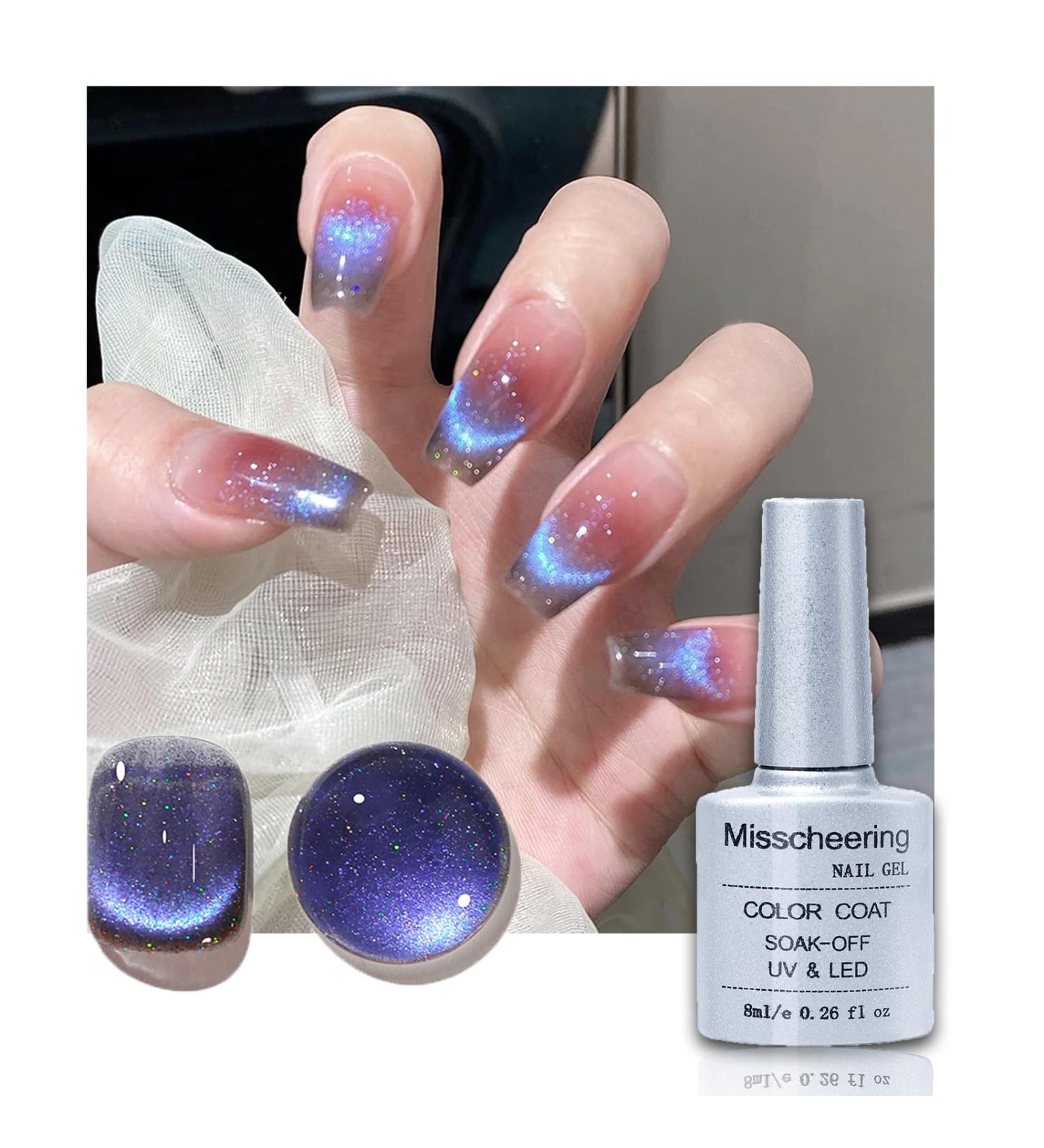 Cat Eye Gel Nail Polish Magnet Glitter Nail Gel Polish Auroras Shining Gel Nail Gel Cat Eye Pearl Shell Sparkle Gel Nail Polish Soak Off UV Led Gel Nail Polish Home Diy Manicure Nail Varnish (7#) - Buy Online on GoSupps.com