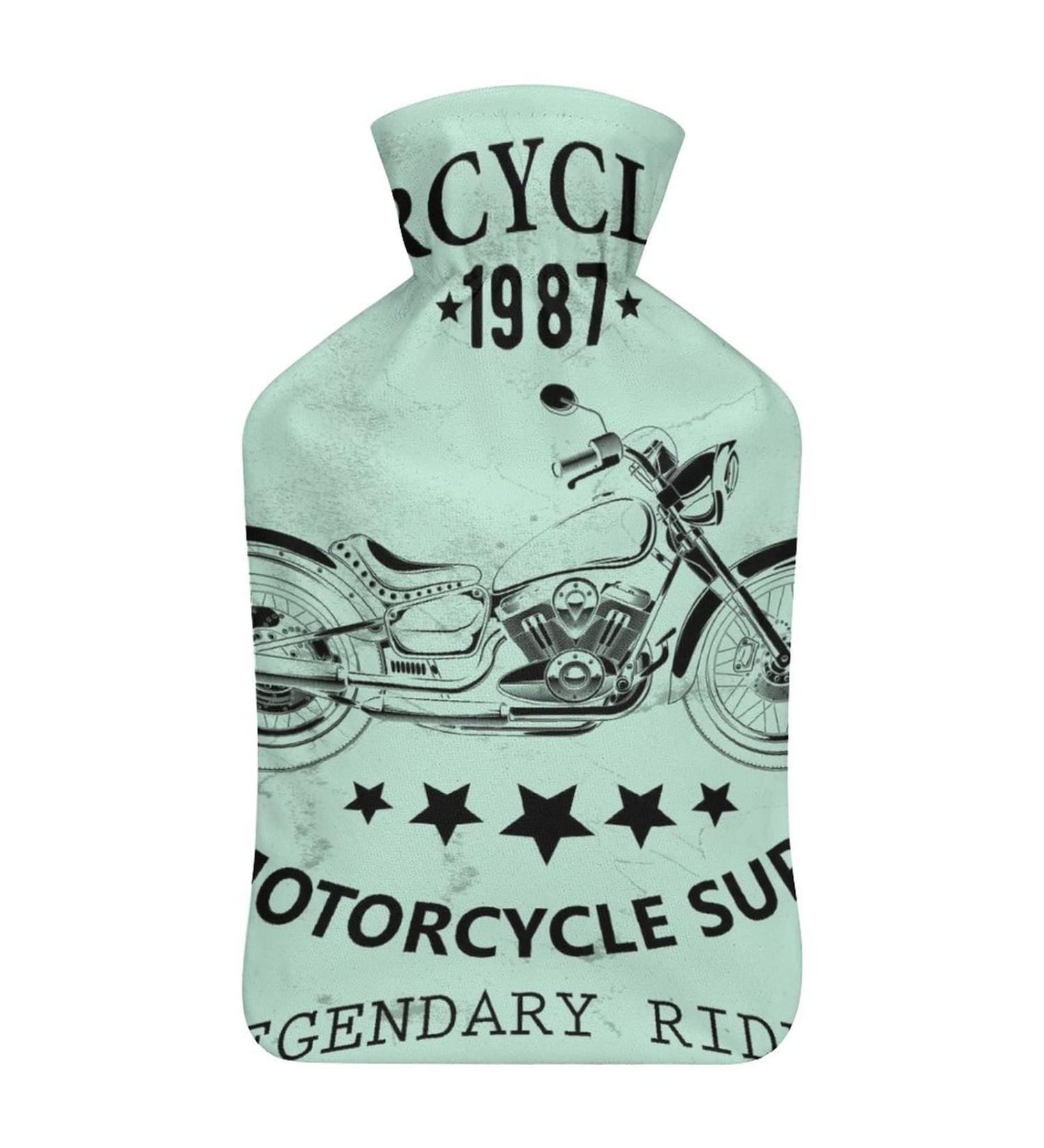 Motorcycle Hot Water Bottle with Plush Cover Hand Warmer for Adults & Kids | 26.5x15.3cm | International Shipping - Buy Online on GoSupps.com