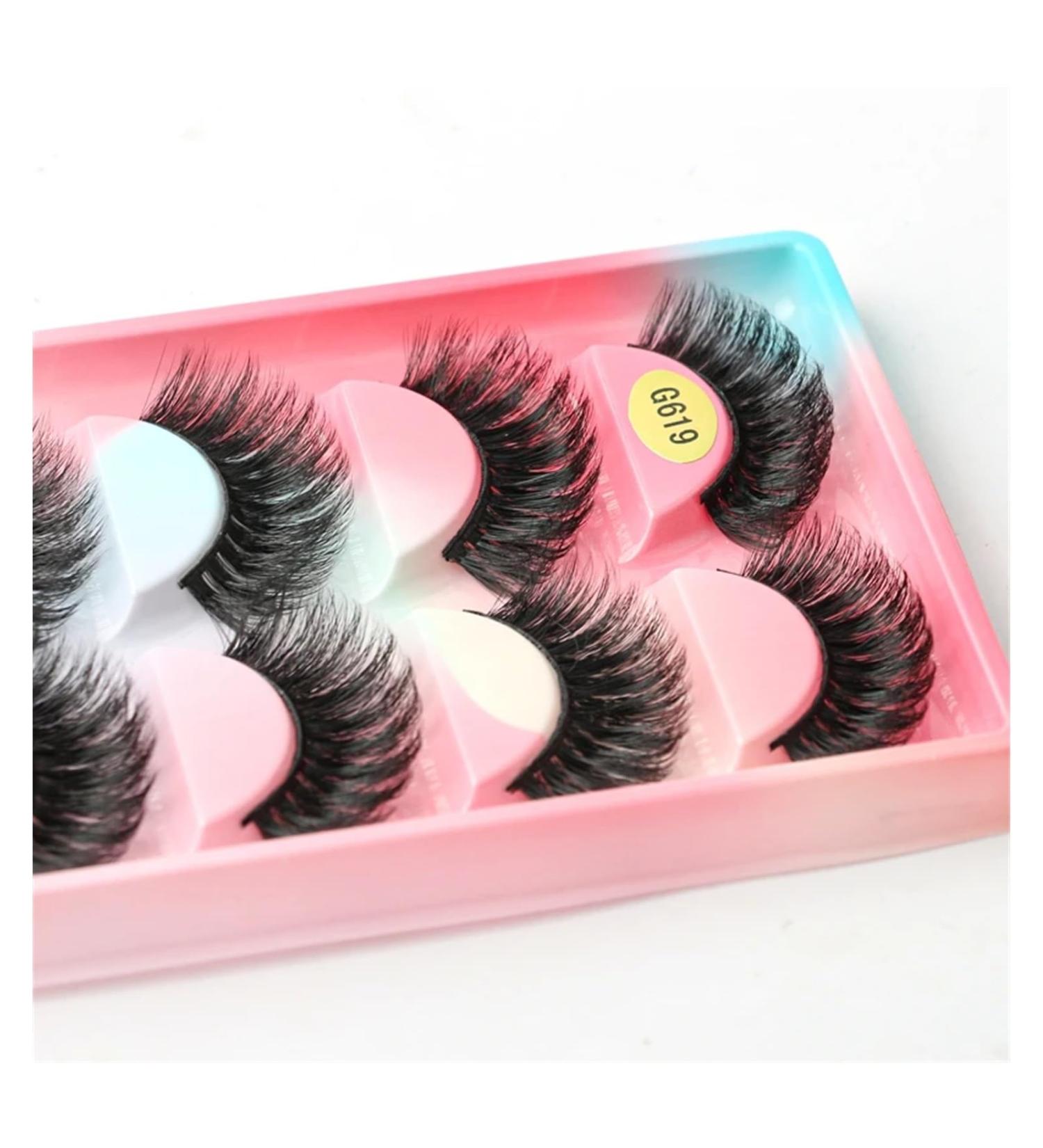 UAMOU 2/20/100 Boxes Mink Lashes Eyelashes 5 pairs Natural Curly Fake Eyelashes Thick Maquiagem Lash Extension Makeup Tools Cheerfully (Color : 5 pairs G619CS Size : 2 boxes) - Buy Online on GoSupps.com