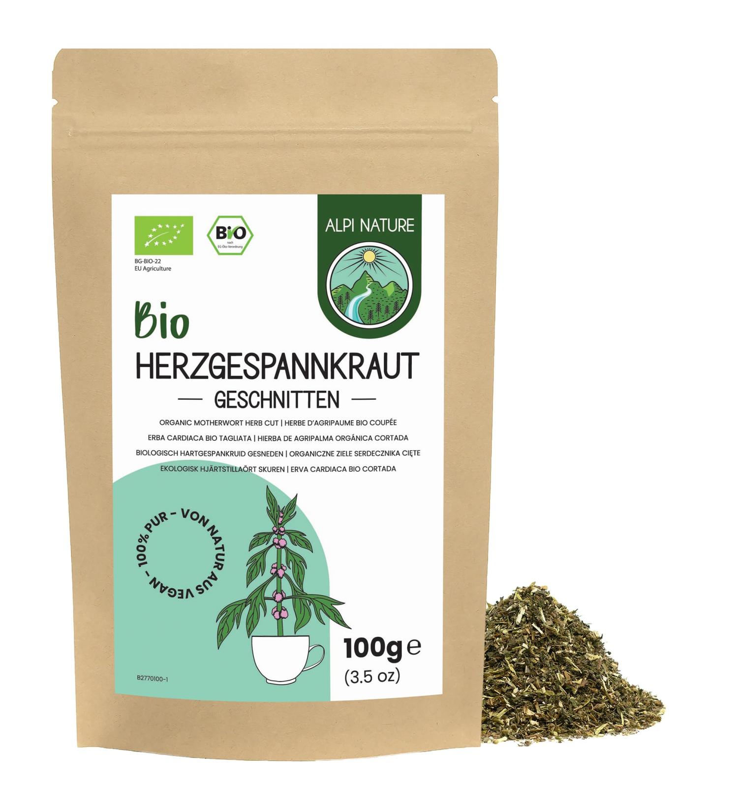  Alpi Nature Alpi Nature Motherwort Organic Infusion 100 g organic Dried and Cut Motherwort Herb Loose Herbal Tea - Buy Online on GoSupps.com