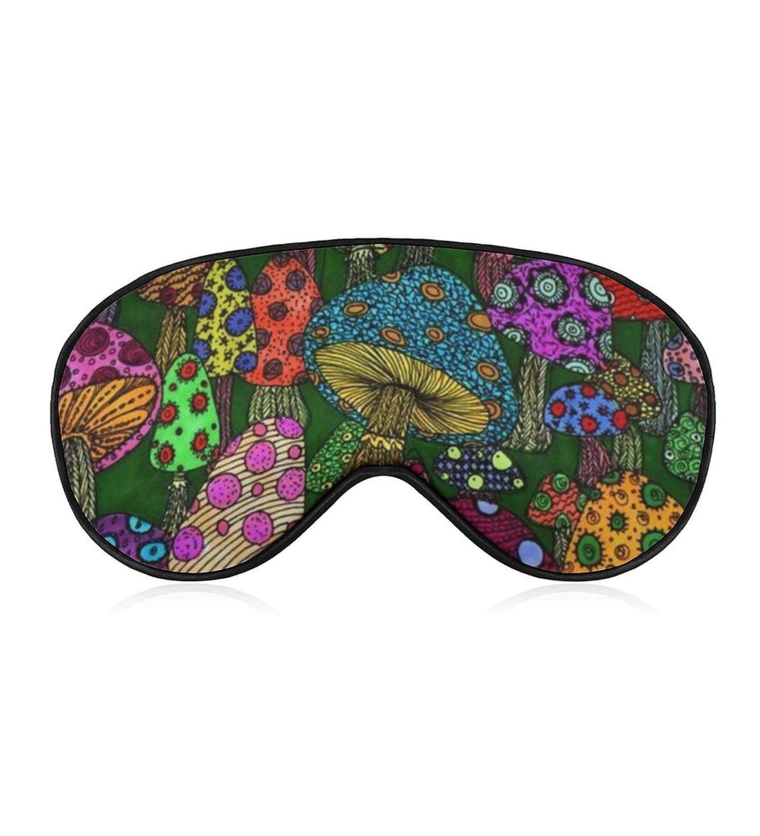 Psychedelic Mushrooms Sleep Mask for Women & Men - Light Blocking Eye Cover - Buy Online on GoSupps.com