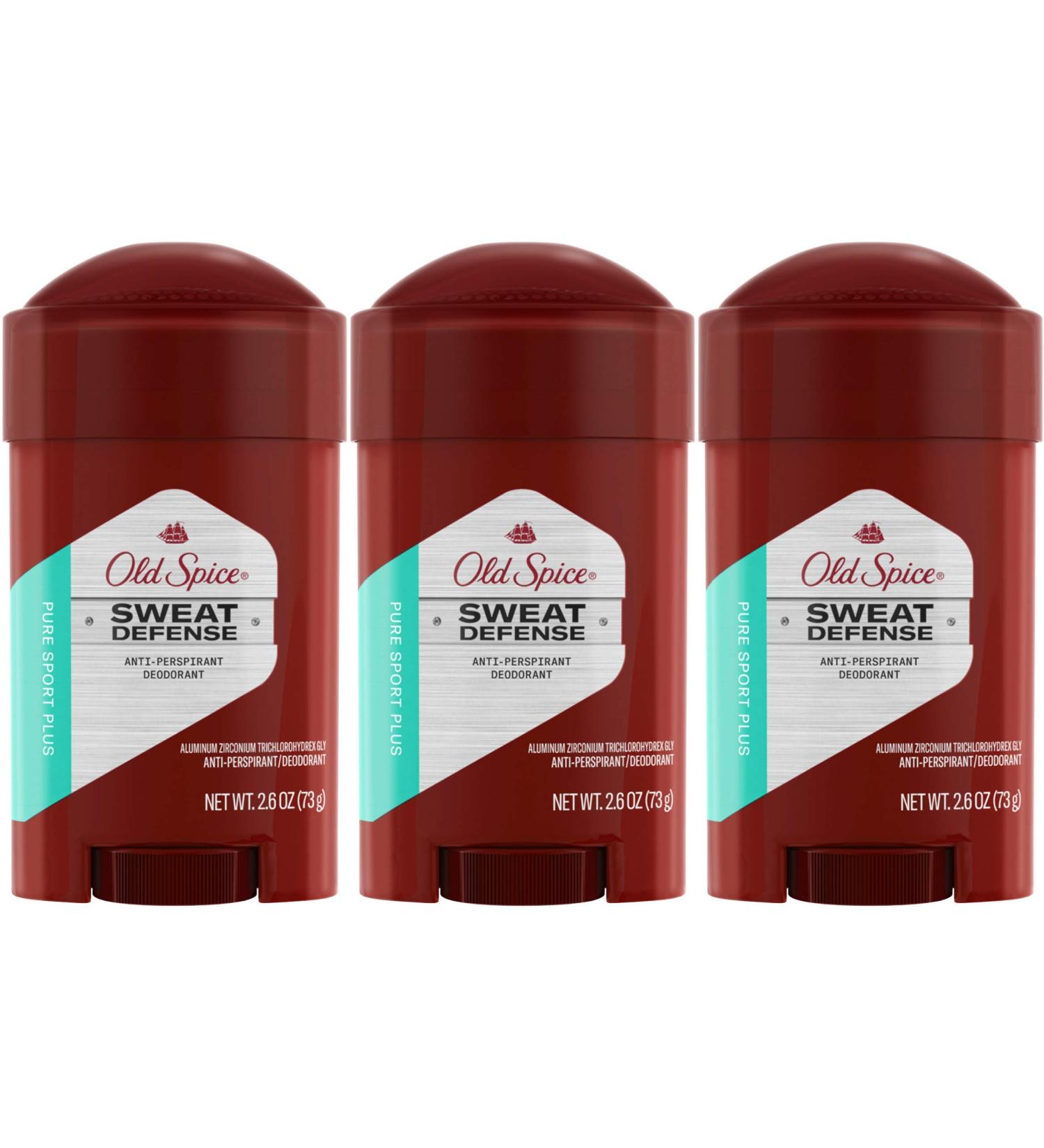 Old Spice Anti-Perspirant Pure Sport Soft Solid 2.6oz (76ml) - Pack of 3 - Buy Online on GoSupps.com