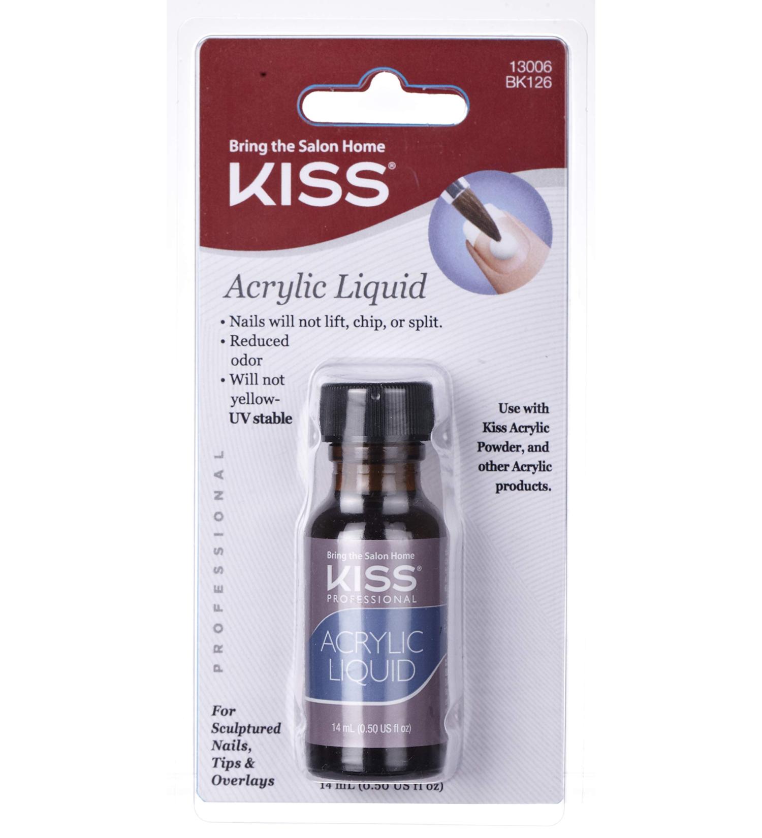 Kiss Acrylic Liquid For Nails and Tips 0.5 Ounce (14ml) BK126 (1 PACK) 0.5 Fl Oz (Pack of 1)