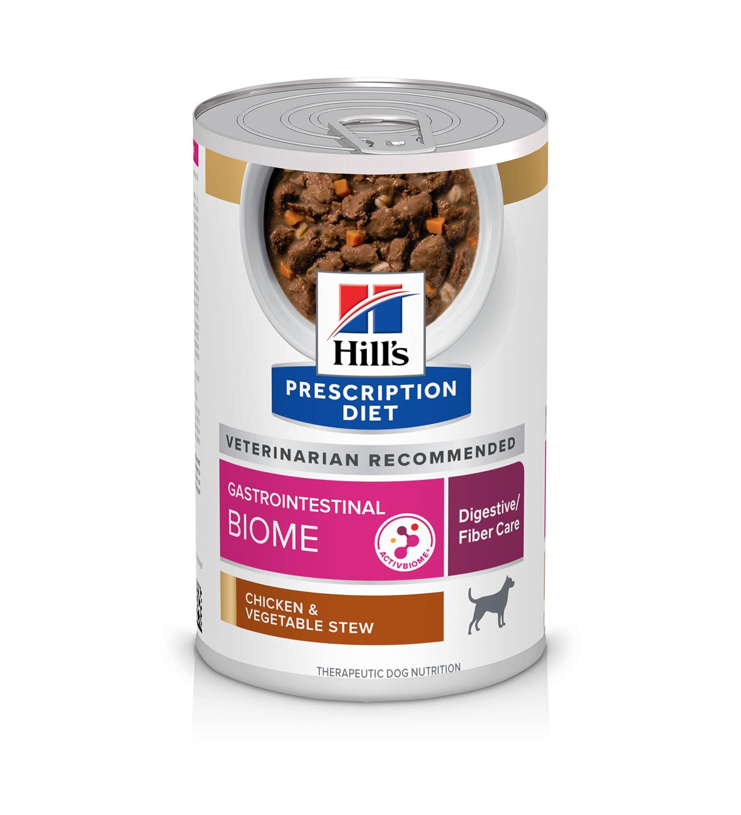 Hill s Prescription Diet Gastrointestinal Biome Chicken Vegetable Stew 12.5 oz 12 Pack Wet Dog Food Veterinary Diet