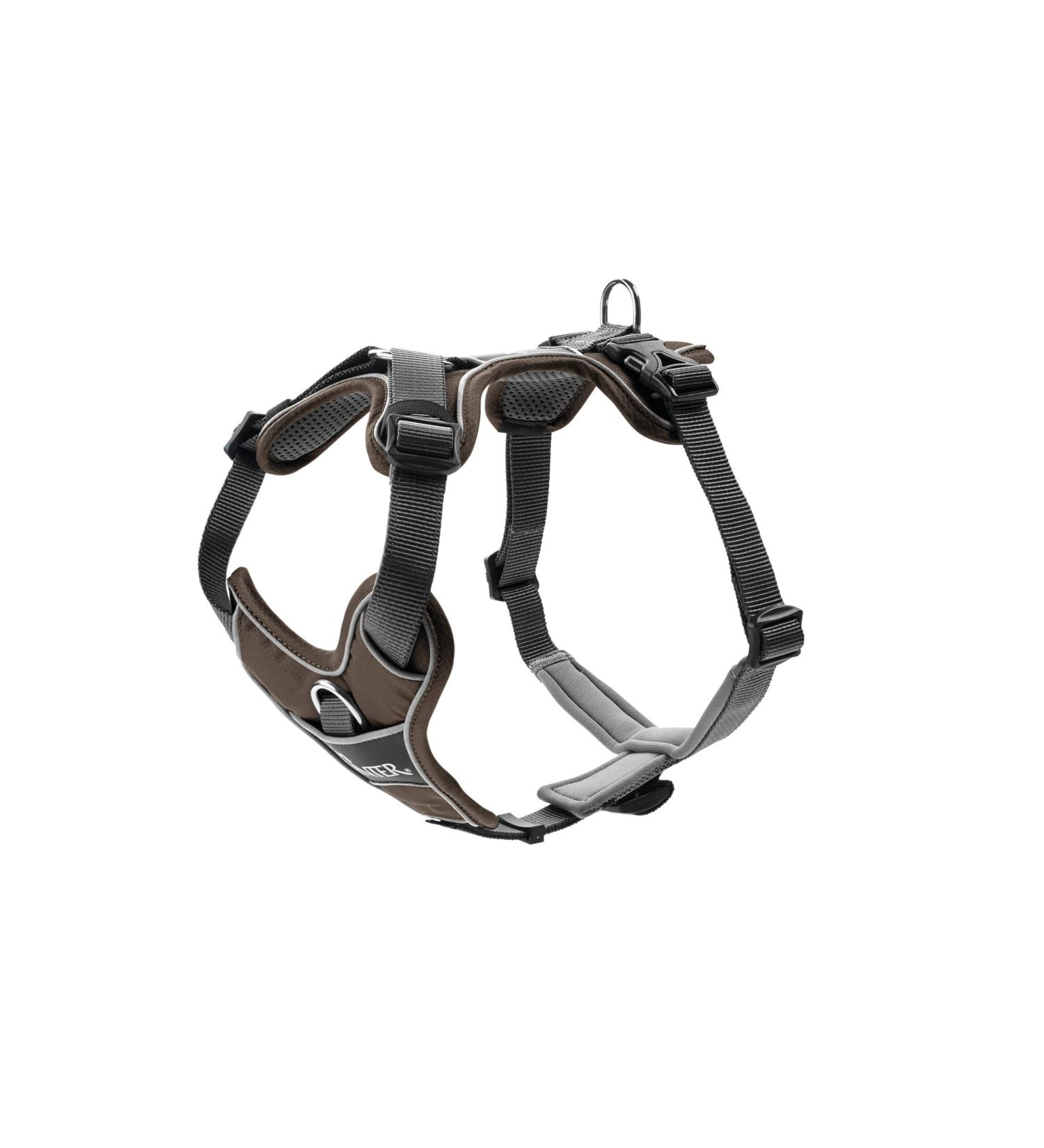 HUNTER DIVO Dog Harness - Size S (45-56 cm) - Stylish Brown/Grey Pet Accessory for International Shipping - Buy Online on GoSupps.com