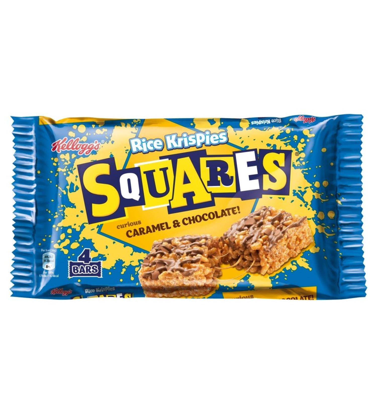 Kellogg's Rice Krispies Carr s Caramel et chocolat 145 g Lot de 18