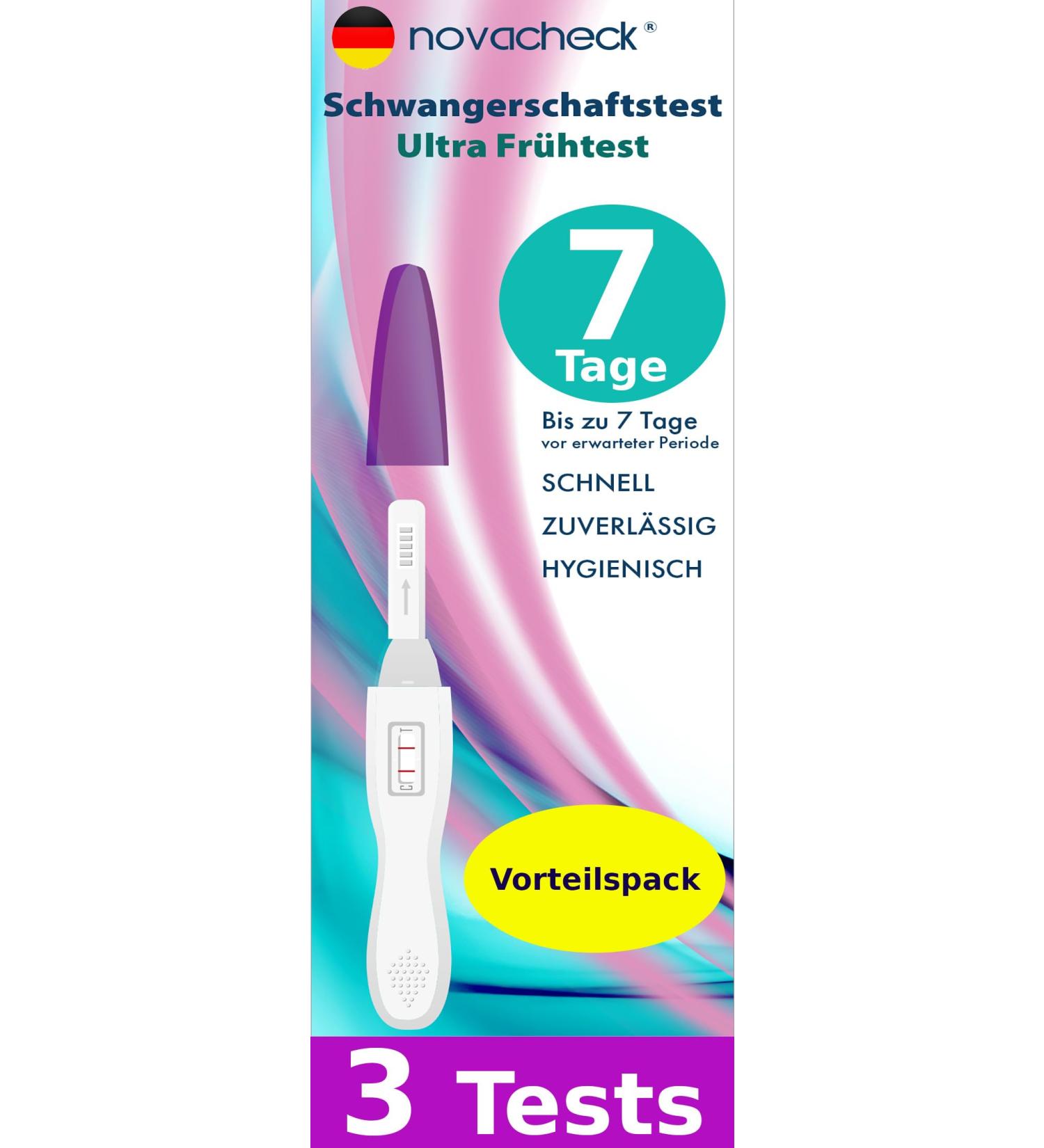 NOVACHECK Pregnancy Test - ULTRA Early 3-Pack | Detect Up to 7 Days Early - Buy Online on GoSupps.com