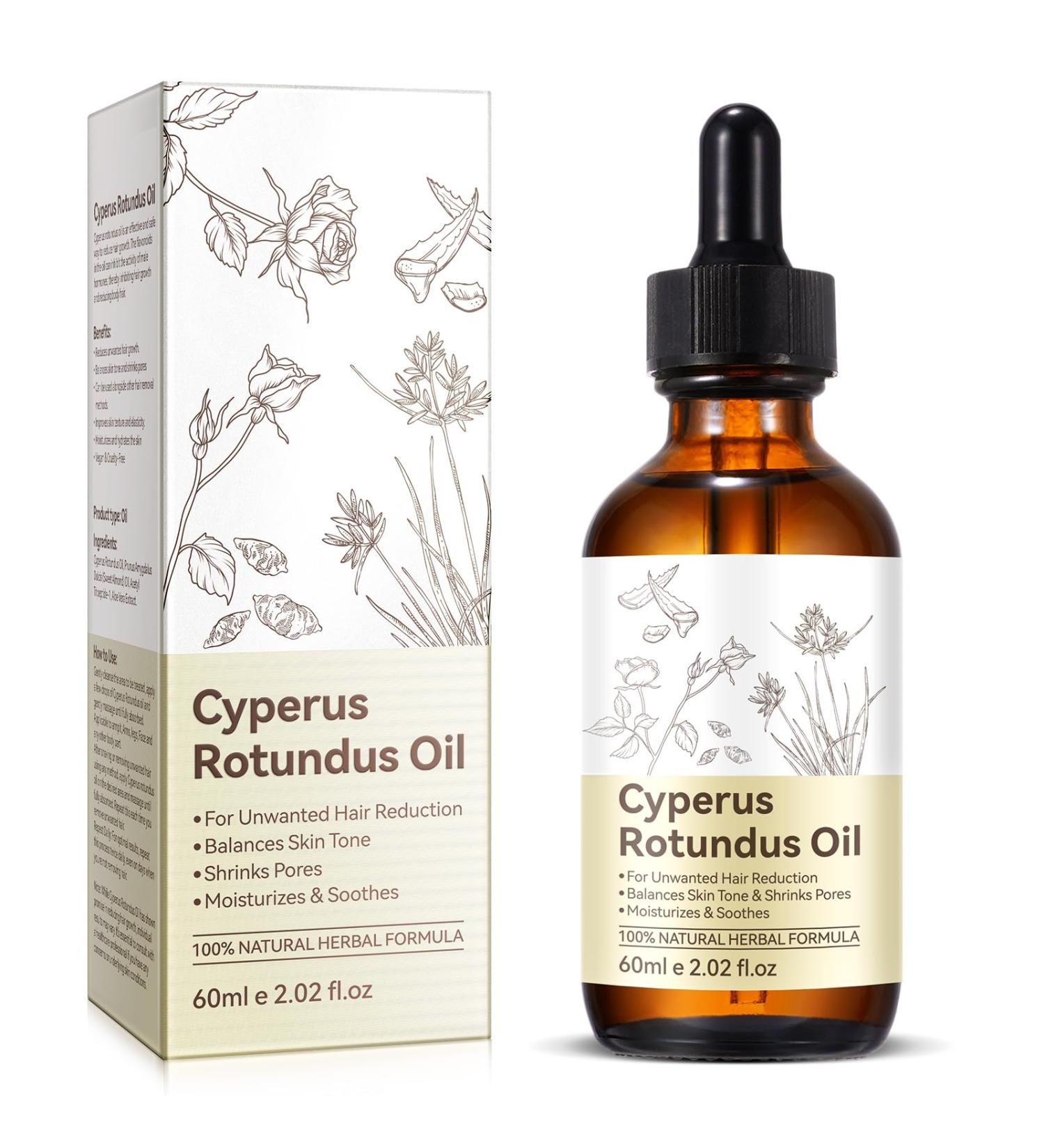 Cyperus Rotundus Oil Natural Cyperus Rotundus Oil for Hair Removal Reduces Unwanted Hair Growth Moisturizes & Soothes The Skin Reducing Body Hair Growth Shrink Pores Suitable for All Skin Types 2.02 Fl Oz (Pack of 1) - Buy Online on GoSupps.com