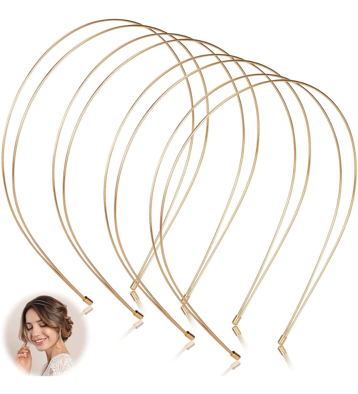 OIIKI 6PCS Metal Double Headbands - Gold Hair Accessories for Women and Girls - Perfect for Wedding, Parties, and Daily Use - Buy Online on GoSupps.com