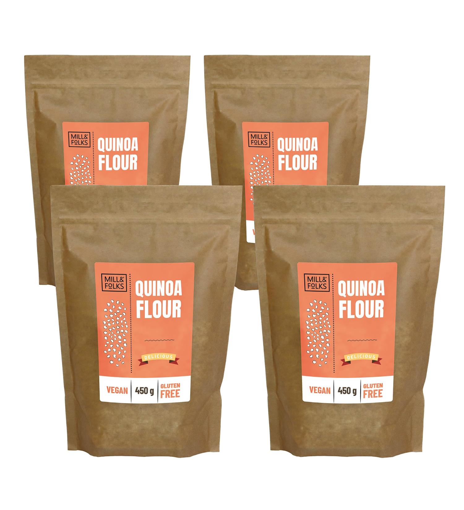 Mill & Folks Quinoa Flour 4 x 500g | Vegan & Gluten Free - Buy Online on GoSupps.com