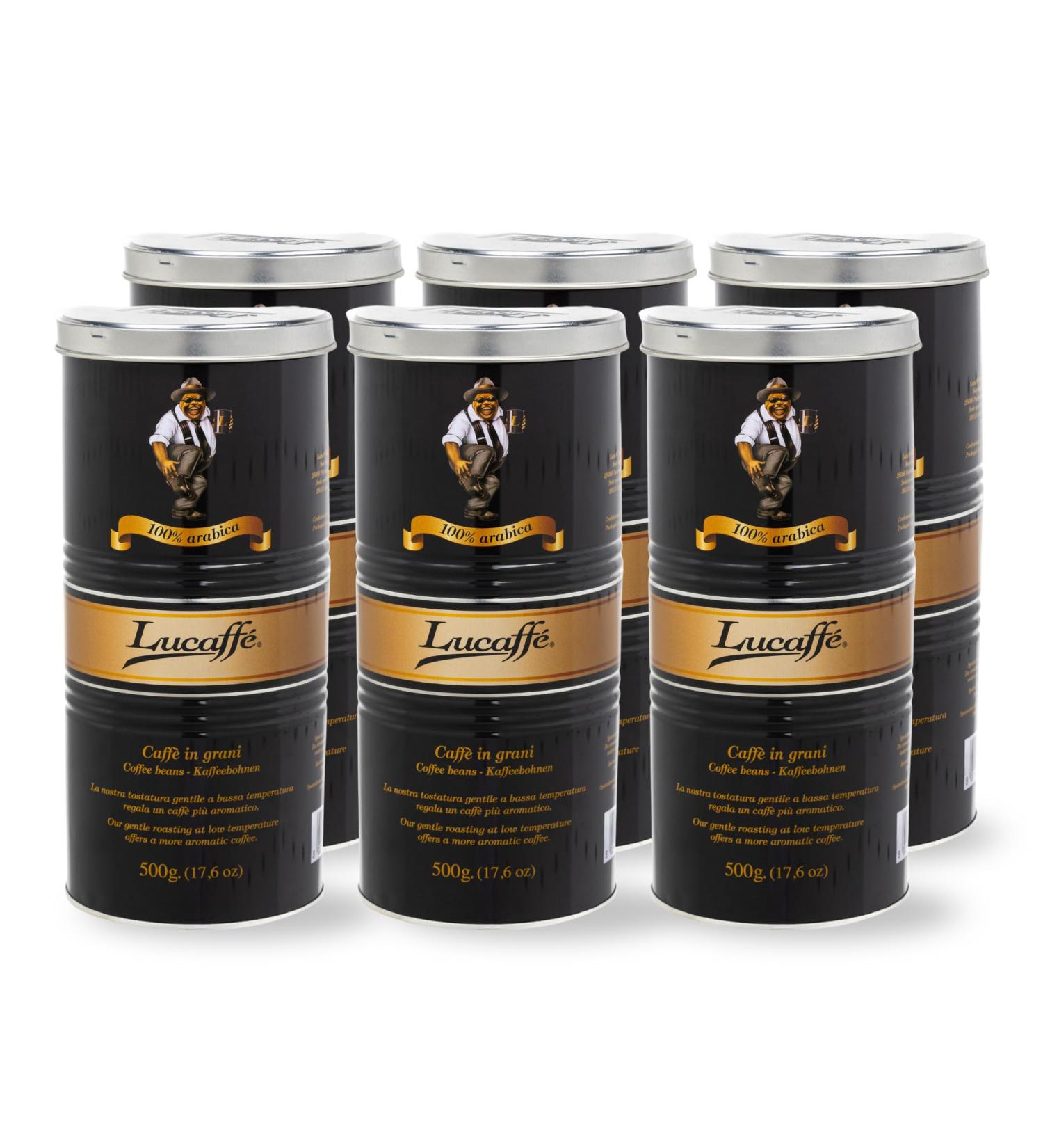 Lucaff - 6 bo tes caf grain Mr. Exclusive 100% Arabica 500 Gr | grain de caf pour expresso machine a cafe grain | Torr faction moyenne | Go t doux et cr meux | Ar me intense et enveloppant Mr. Exclusive 100% Arabica 500 g (Lot de 6)