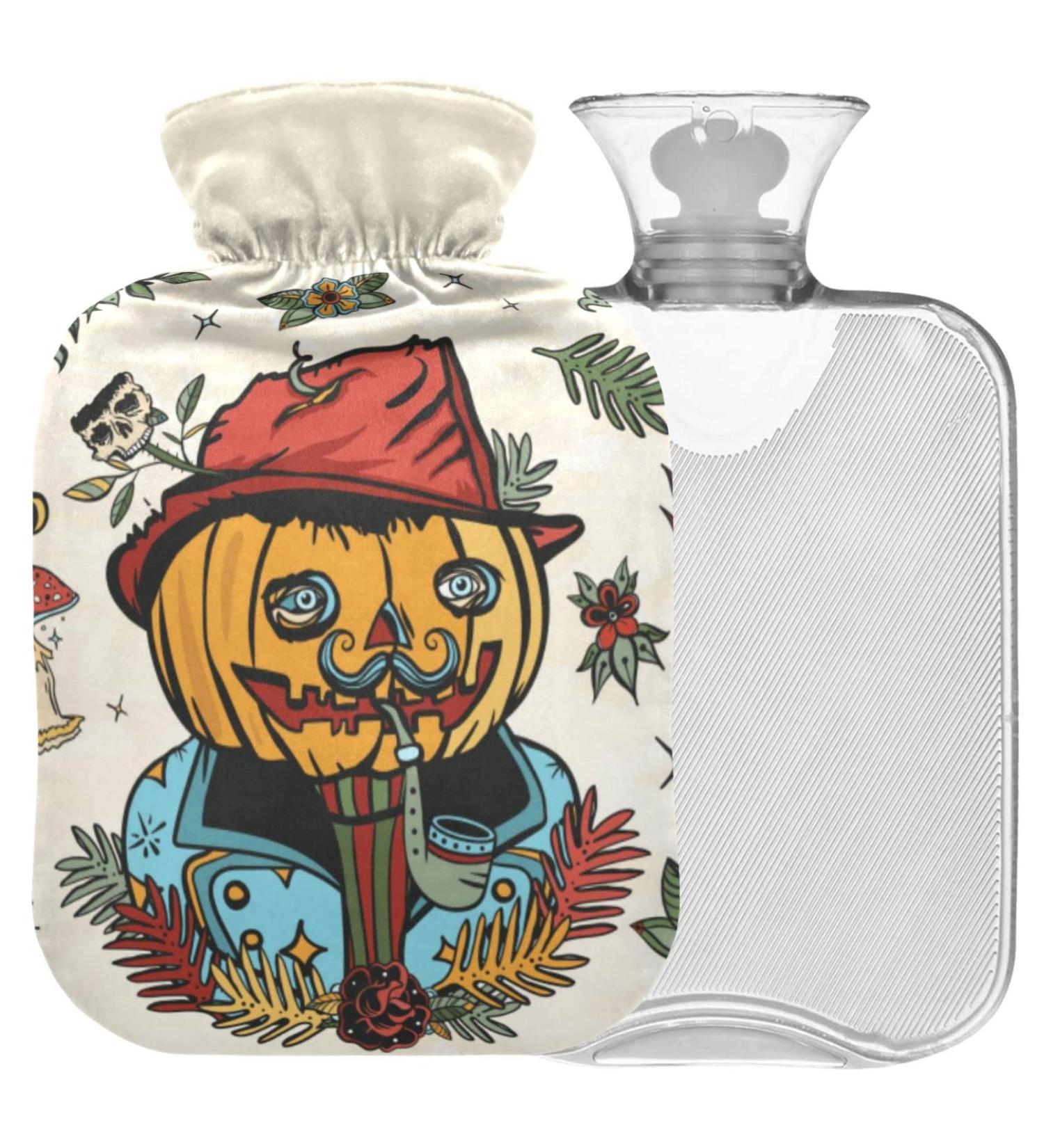 Naanle Halloween Pumpkin Heat Bottle - 1L Hand & Foot Warmer for Pain Relief | MITED Transparent Hot Water Bottle for Cold Therapy - Buy Online on GoSupps.com