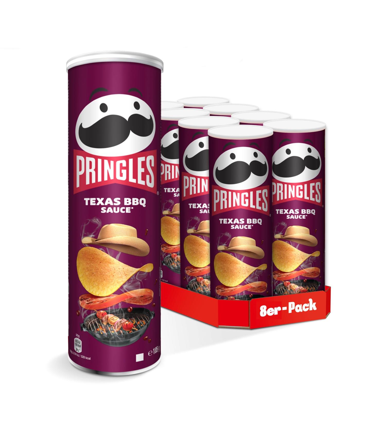  Pringles Pringles Texas BBQ Sauce (8 x 165g) - The irresistible classic of snacks in a handy box - Buy Online on GoSupps.com