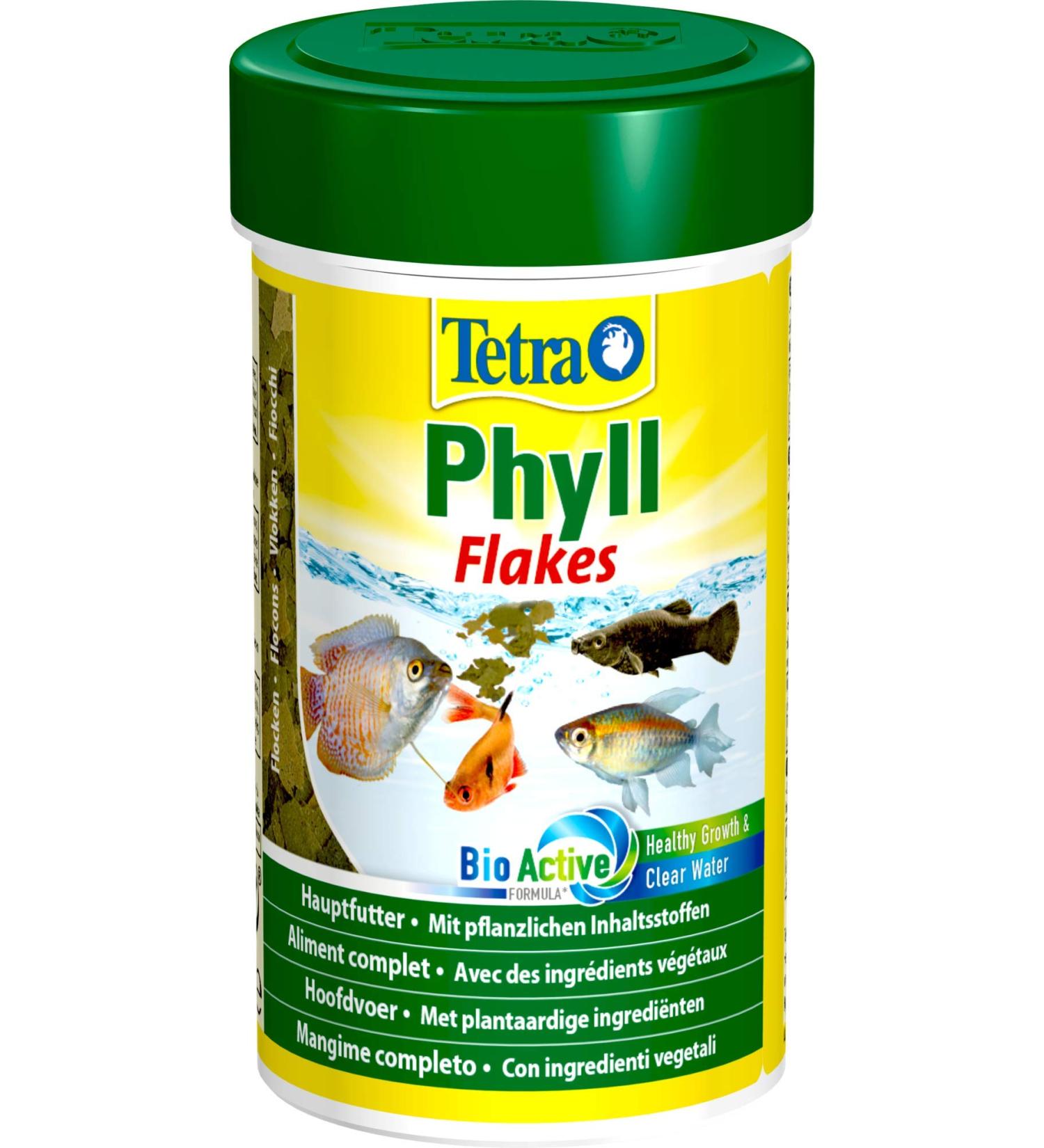 Tetra Phyll Flakes - Herbal Fish Feed for All Herbivorous Decorative Fish | 100ml | High-Fiber Flake Food (20g) - Buy Online on GoSupps.com