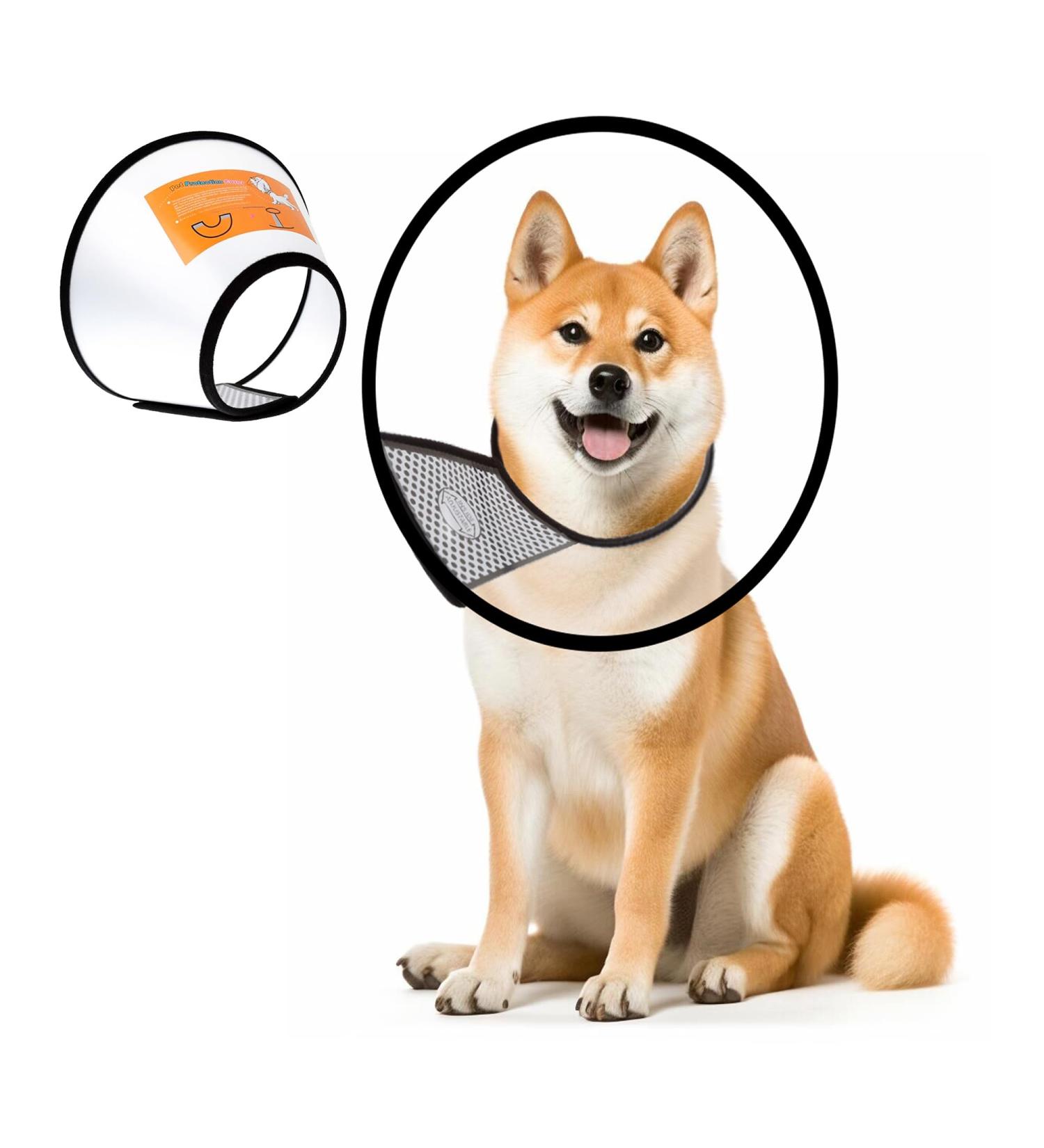 Mogokoyo Pet E-Collar: Wound Healing Cone for Surgery Recovery - Neck Girth 14.1-15.0, Depth 7.5 - Buy Online on GoSupps.com