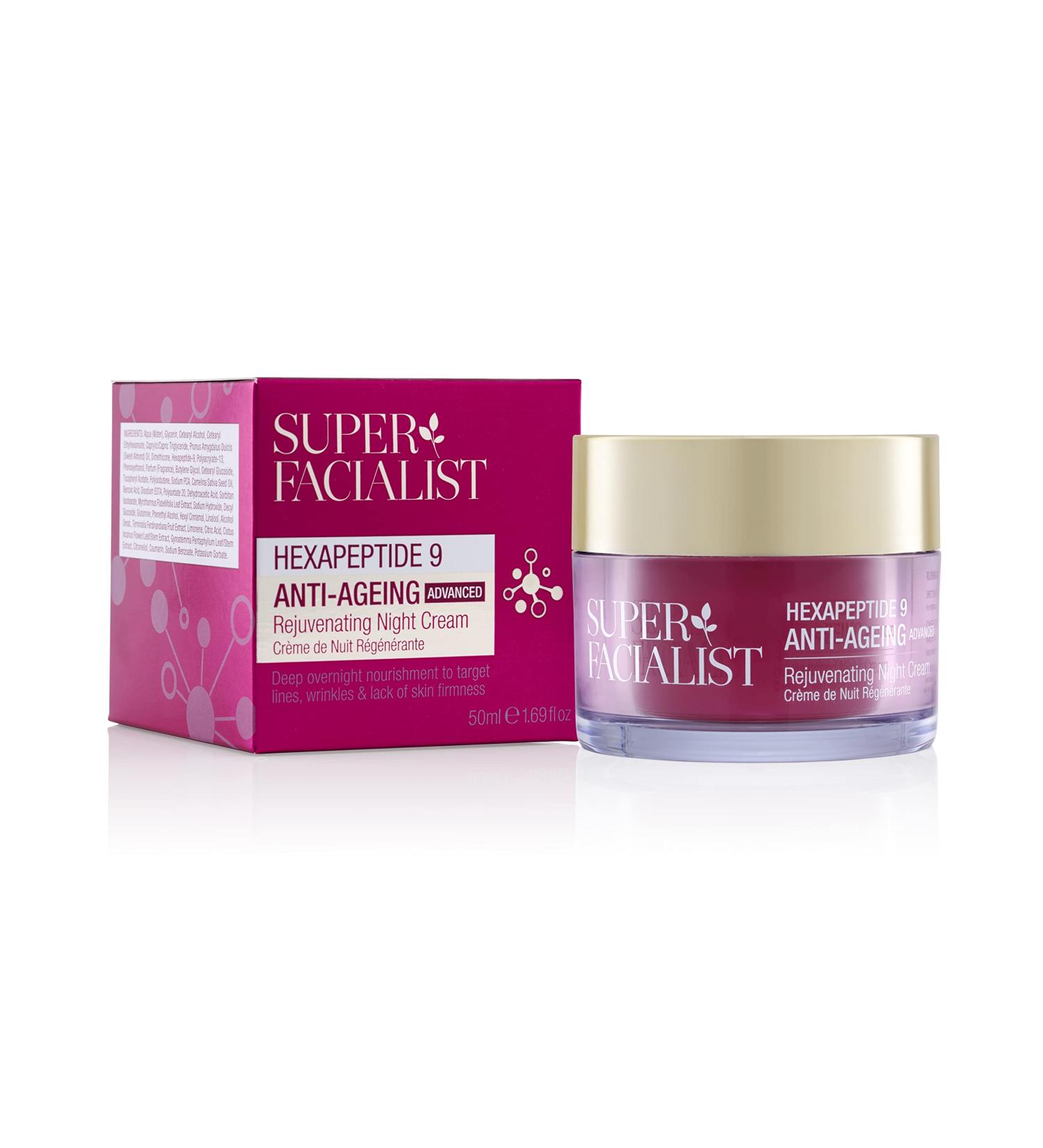 Super Facialist Hexapeptide 9 Anti-Ageing Night Cream | Advanced Rejuvenating Overnight Skin Care for Combination Skin - 50 ml - Buy Online on GoSupps.com