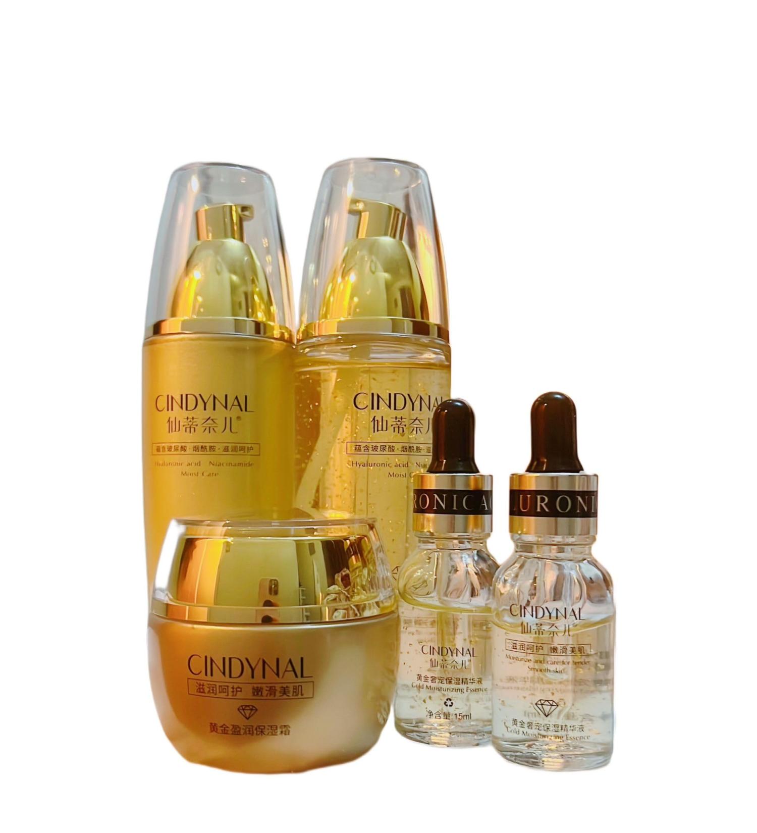 women facial kit face moisturizing 24K gold glowing whitening anti-aging skin care gold set (new) - Buy Online on GoSupps.com