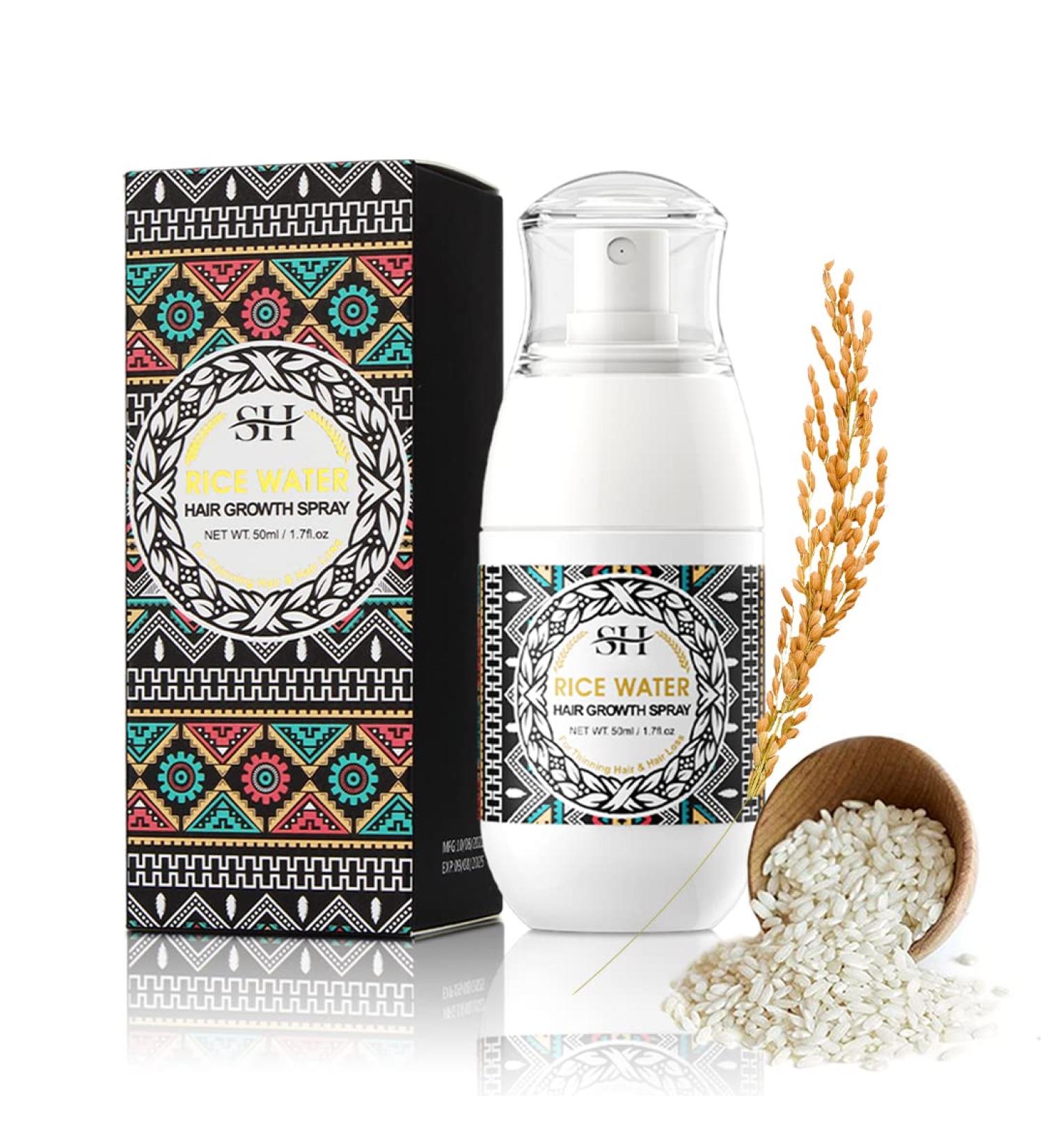 Rice Water Hair Growth Spray with Biotin, Caffeine & Rosemary Oil for Hair Loss - Promotes Effective Regrowth & Thickening - Buy Online on GoSupps.com