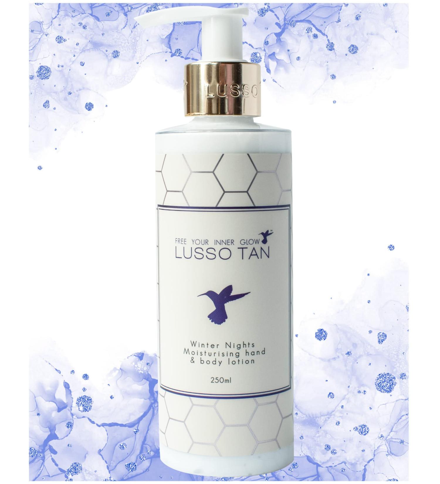 Tan Extending Moisturiser for Face and Body. Lusso Tan Winter Nights Anti-Ageing Moisturising Lotion. Organic Vegan and Cruelty-Free Aftersun Skincare. Moisturise Skin to Prolong Life of Fake Tan - Buy Online on GoSupps.com